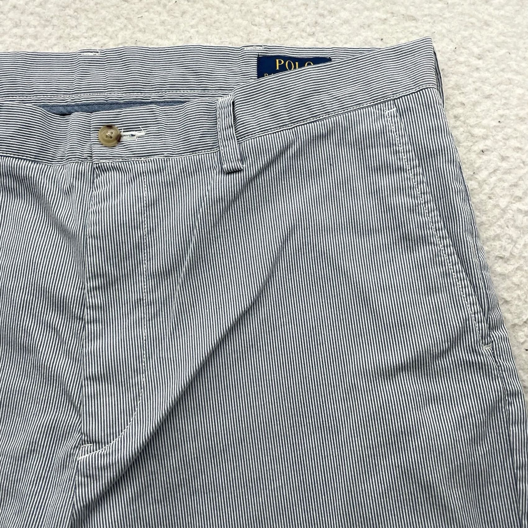 Polo Ralph Lauren Polo Ralph Lauren Mens Pants 37x33 Blue White Striped Chino Textured Size US M / EU 48-50 / 2 - 4 Thumbnail