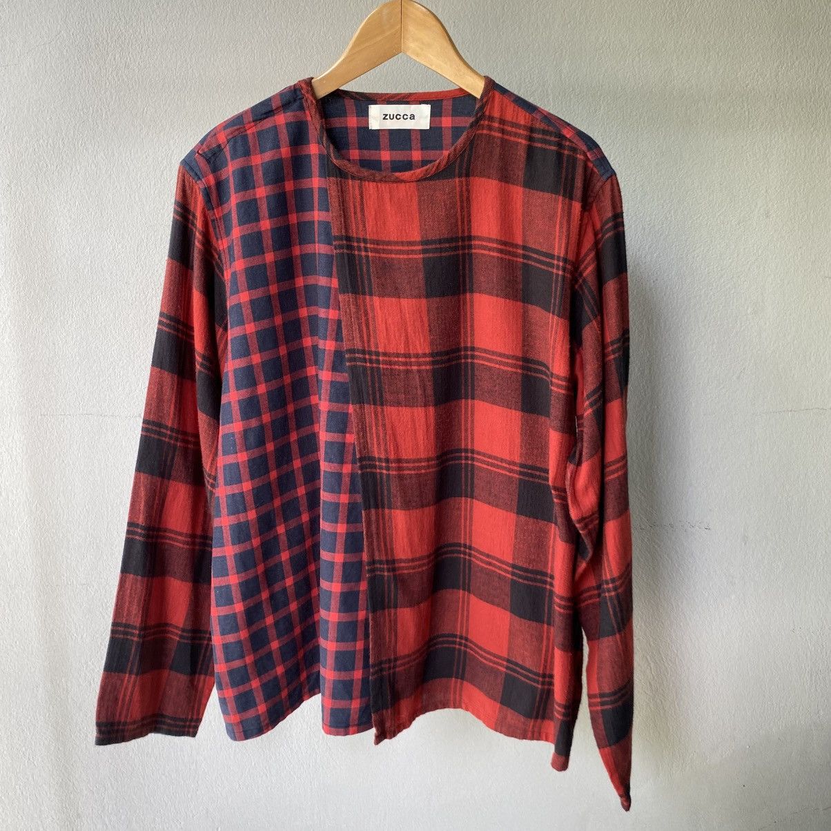 Zucca Zucca Red and Black Patchwork Plaid Long Sleeve Shirt Size M / US 6-8 / IT 42-44 - 1 Thumbnail