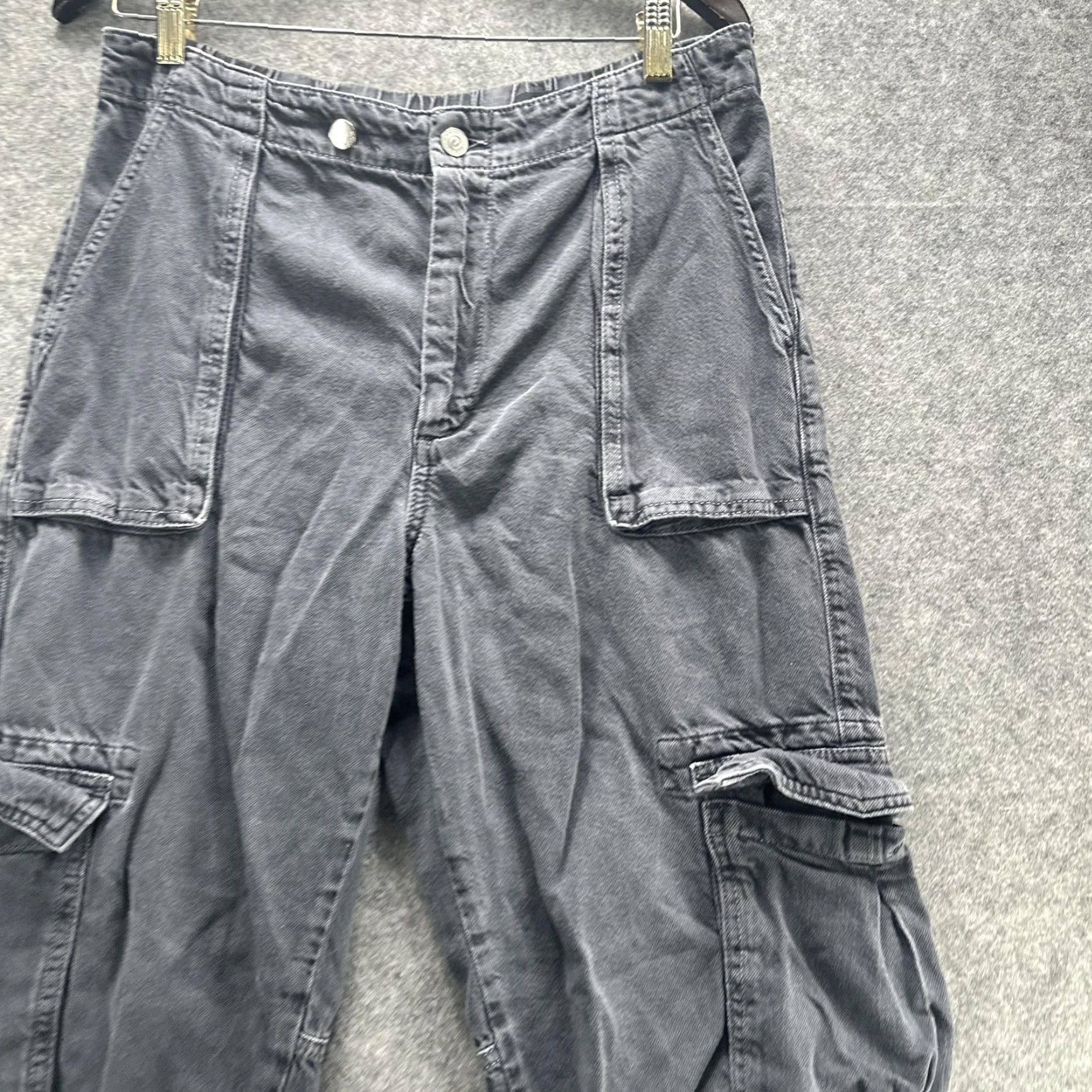 Allsaints AllSaints Frieda Denim Cargo Jogger Trousers Womens 10 Gray Elastic Waist Pockets Tapered Cuffed Denim Casual Pants Size 32" / US 10 / IT 46 - 6 Thumbnail