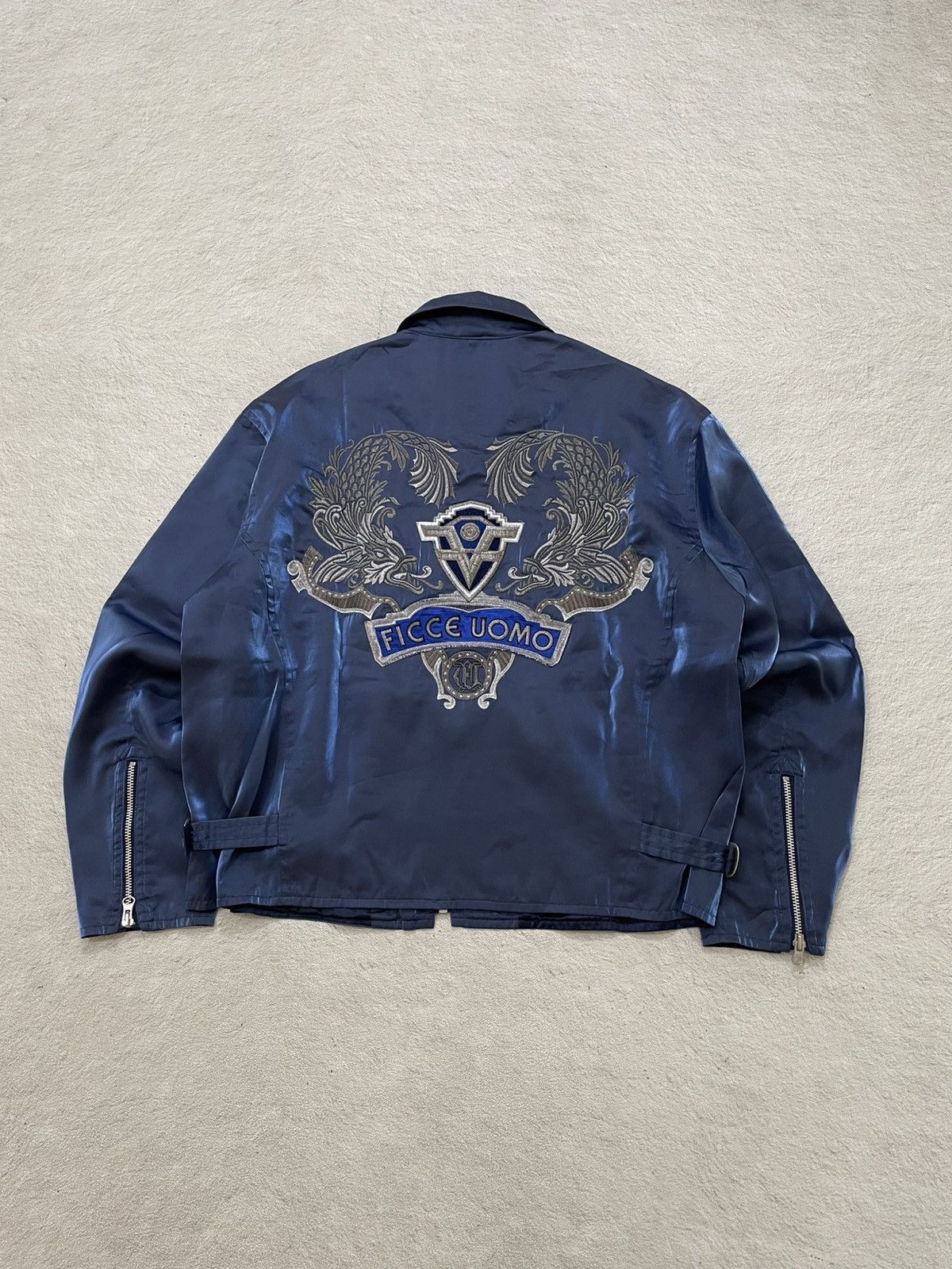 Japanese Brand 2000s Japan Ficce Uomo Archive Embroidered Dragon Jacket Y2K Size US XL / EU 56 / 4 - 1 Thumbnail