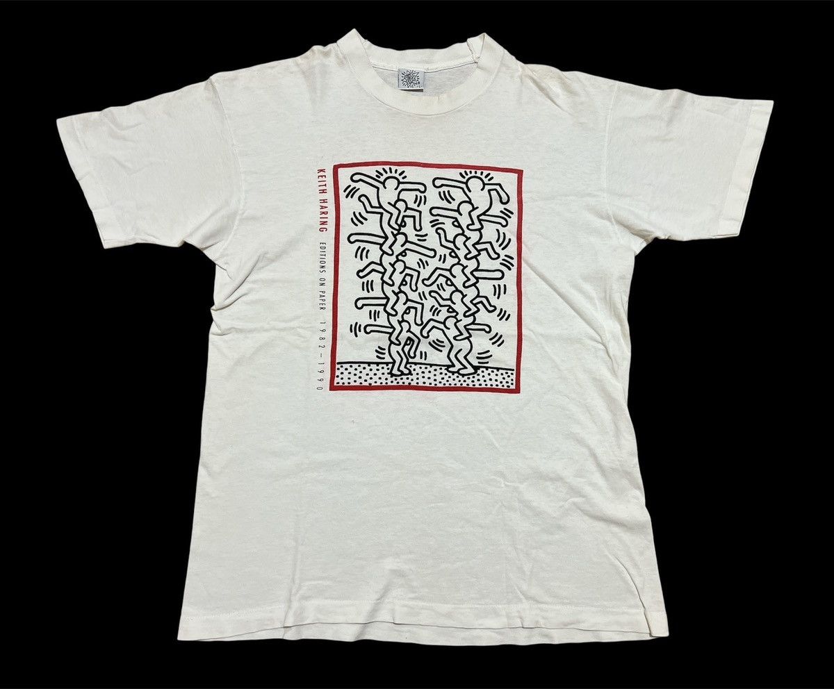 Keith Haring Vintage 90s Keith Haring “People Ladder” Artwork Tee Size US L / EU 52-54 / 3 - 1 Thumbnail
