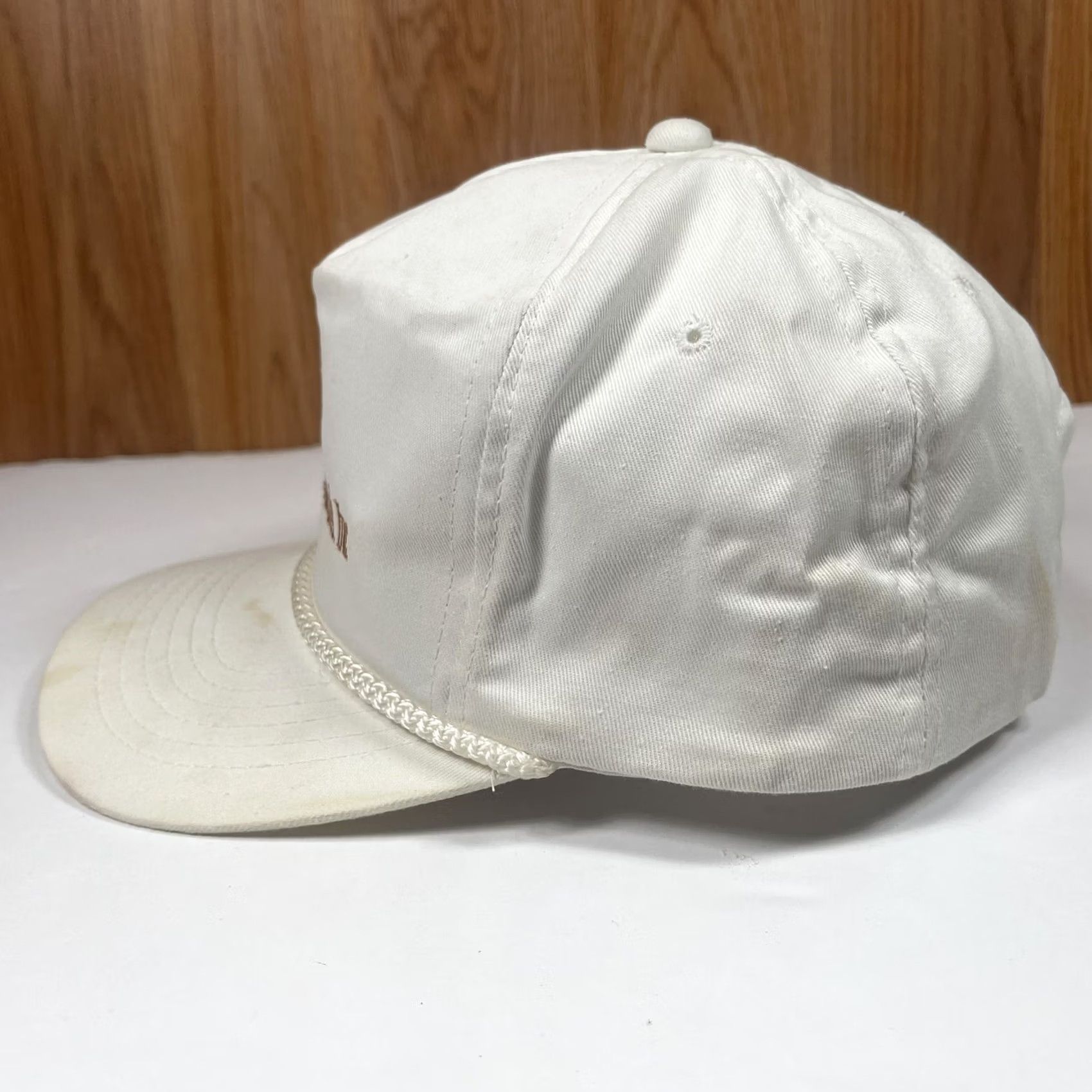 Roper VINTAGE YoungAn Cathey Hulton & Associates Trucker Hat Cap White Adjustable Rope Mens Size ONE SIZE - 4 Thumbnail
