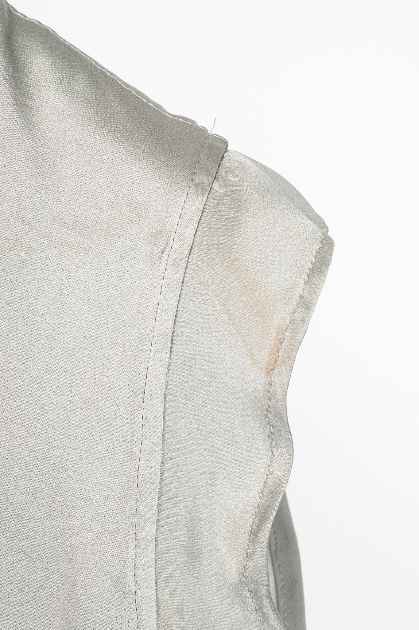 Yves Saint Laurent Yves Saint Laurent SS09 Grey Silk-Charmeuse Cowl Blouse Size L / US 10 / IT 46 - 7 Thumbnail