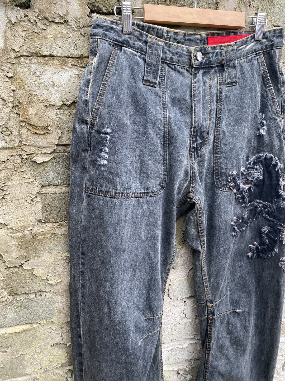 Japanese Brand Tough Jeansmith Lion Patch Banana Bootcut Jeans Size US 30 / EU 46 - 4 Thumbnail