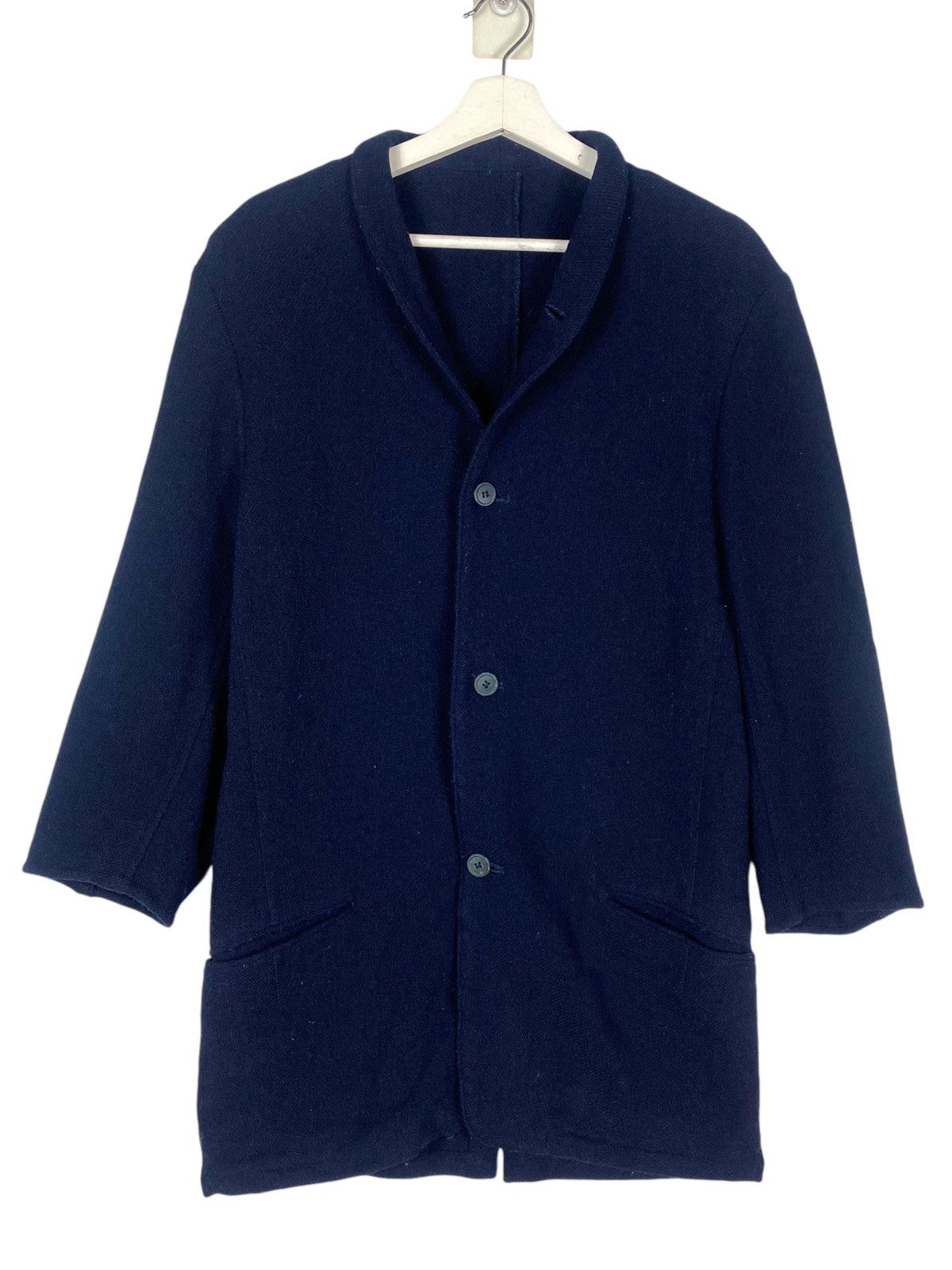 Y's × Y's for Men × Yohji Yamamoto 💥80s Y’s BY YOHJI YAMAMOTO ICONIC NAVY BLUE COAT JACKET Size US M / EU 48-50 / 2 - 2 Thumbnail
