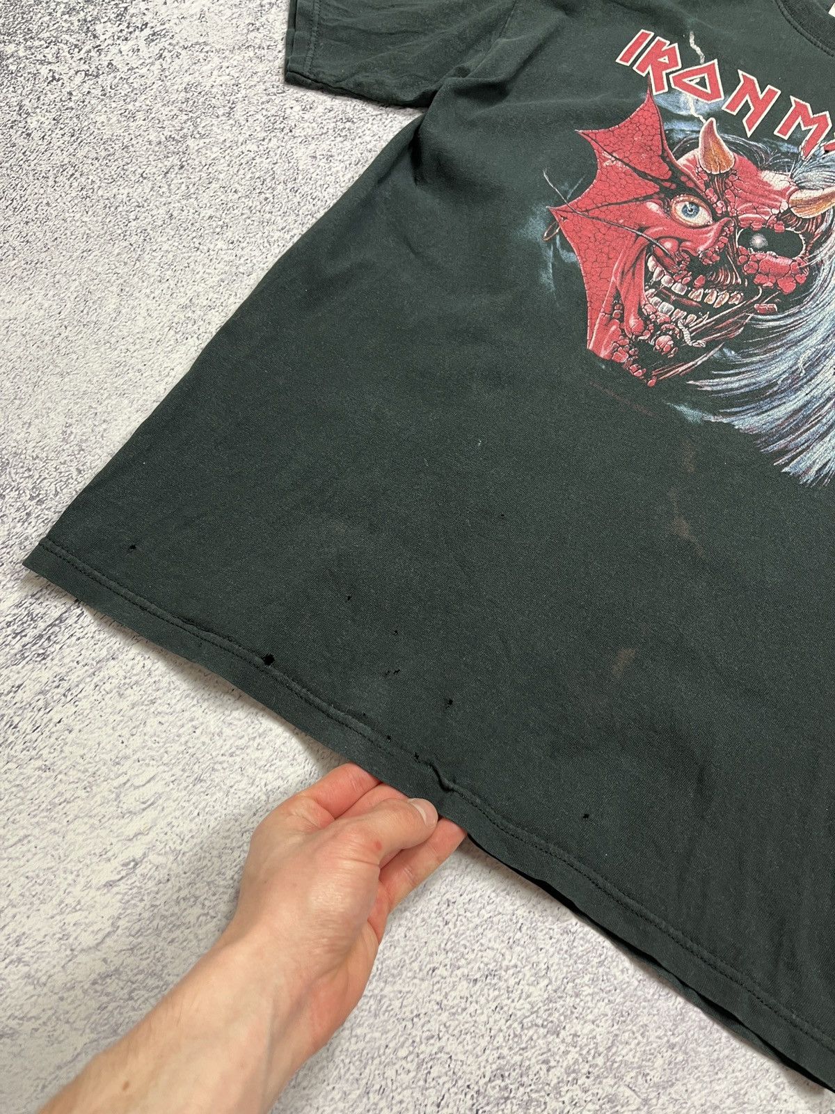 Band Tees × Iron Maiden × Vintage Vintage 2000's Iron Maiden Purgatory Tour Distressed T-shirt Size US M / EU 48-50 / 2 - 5 Thumbnail