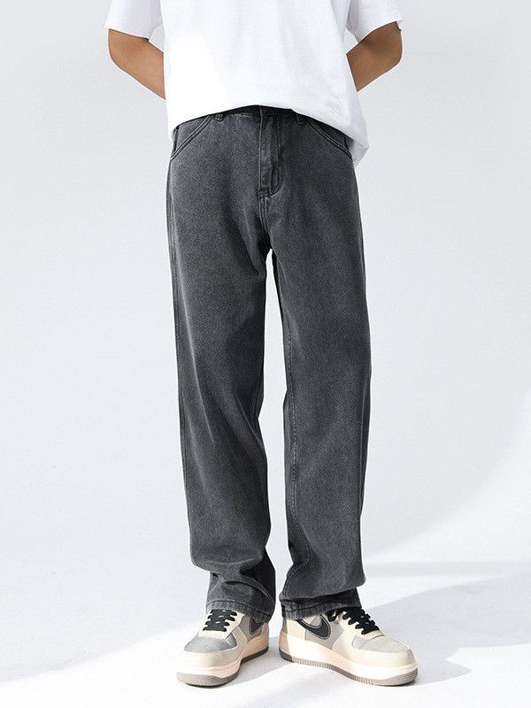 Japanese Brand Men's trendy Japanese retro loose straight leg jeans Size US 32 / EU 48 - 3 Thumbnail