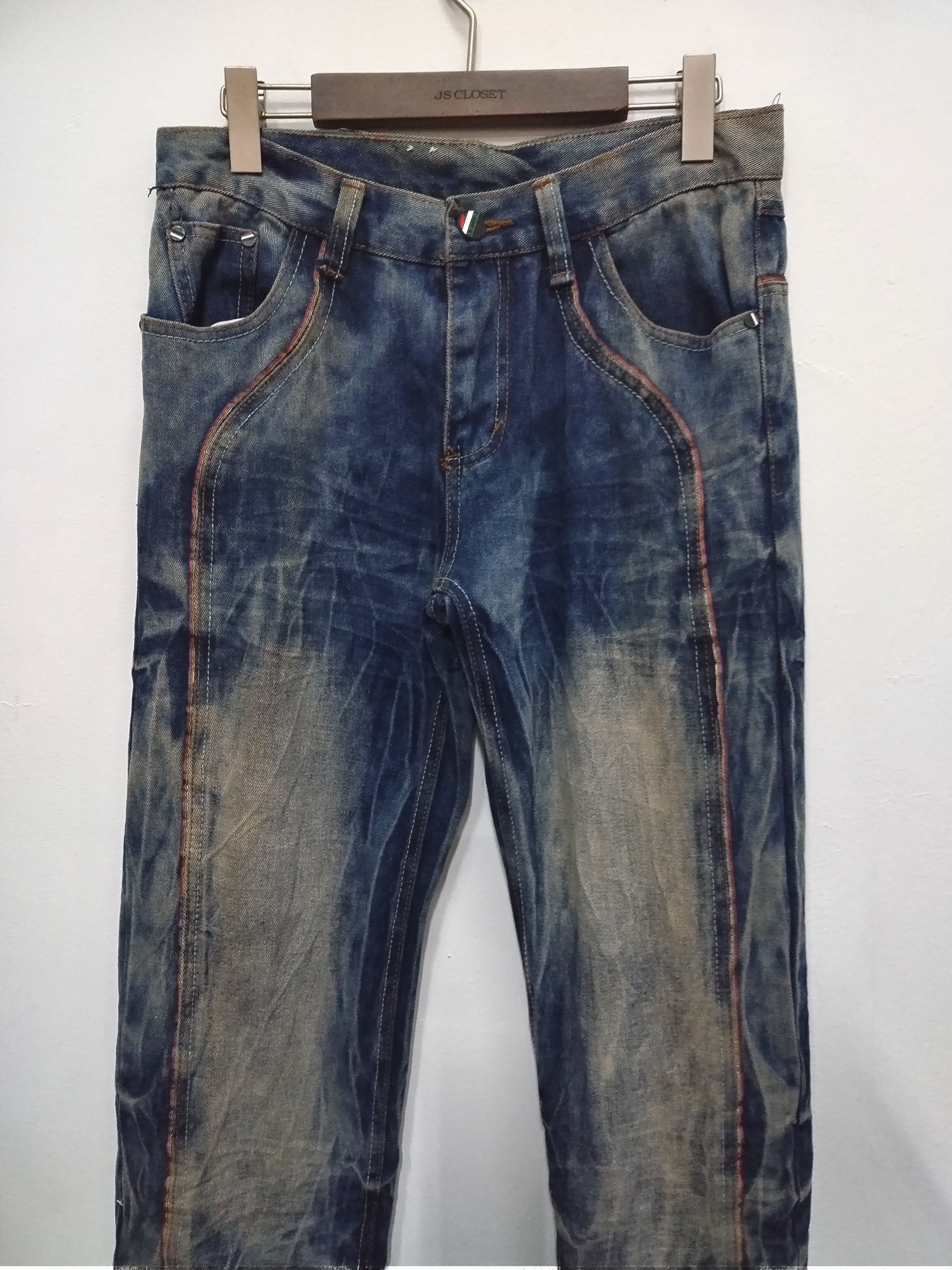 Seditionaries Crazy acid wash jeans Punk Goth Distressed Five Dime Jeans Size US 30 / EU 46 - 8 Thumbnail