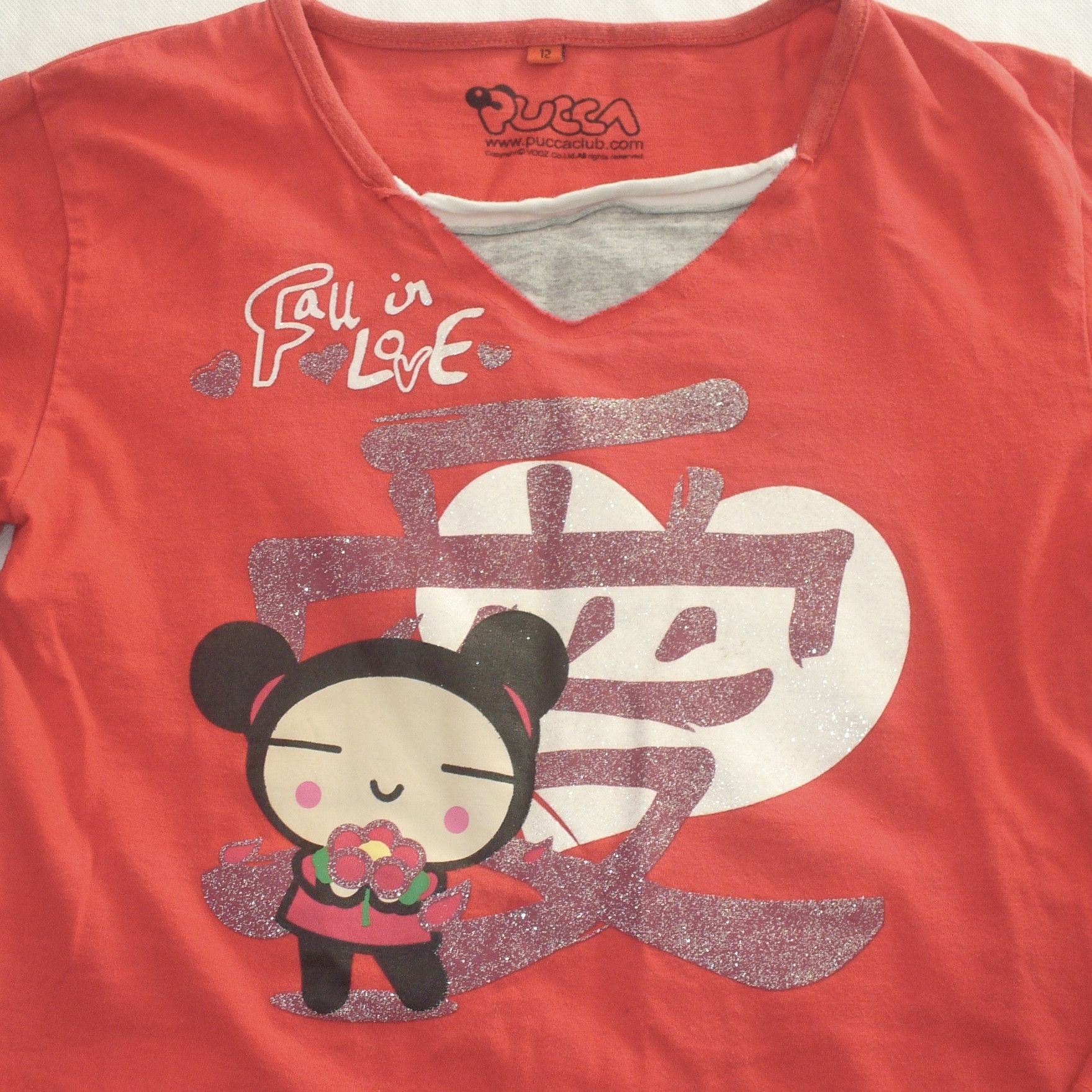 Other Pucca red 2000s top featuring '愛' (love) Size XS / US 0-2 / IT 36-38 - 3 Thumbnail