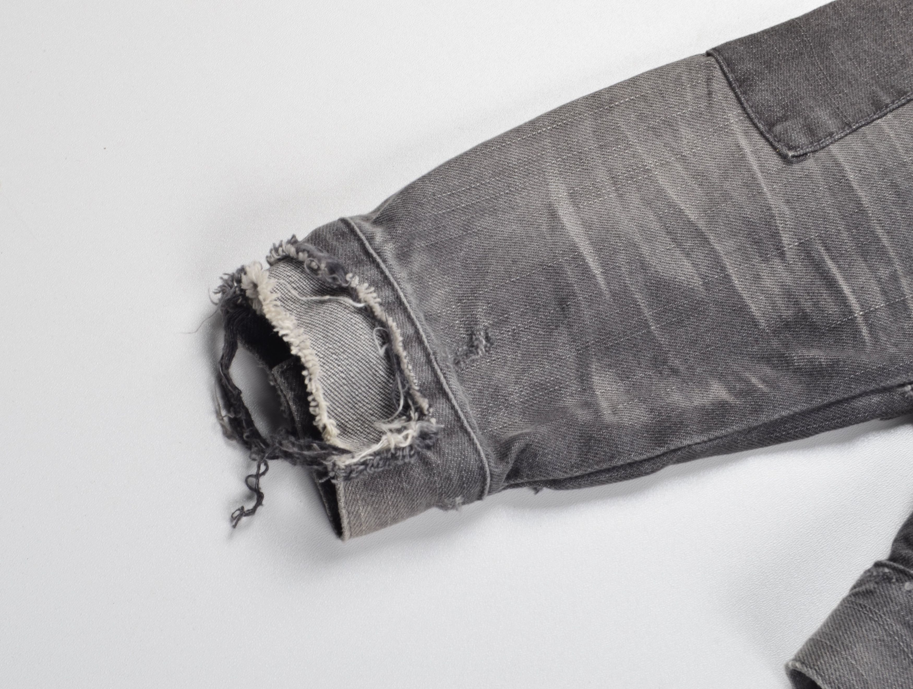Allsaints Allsaints Distressed Faded Grunge Gray Denim Jacket Size US L / EU 52-54 / 3 - 5 Thumbnail