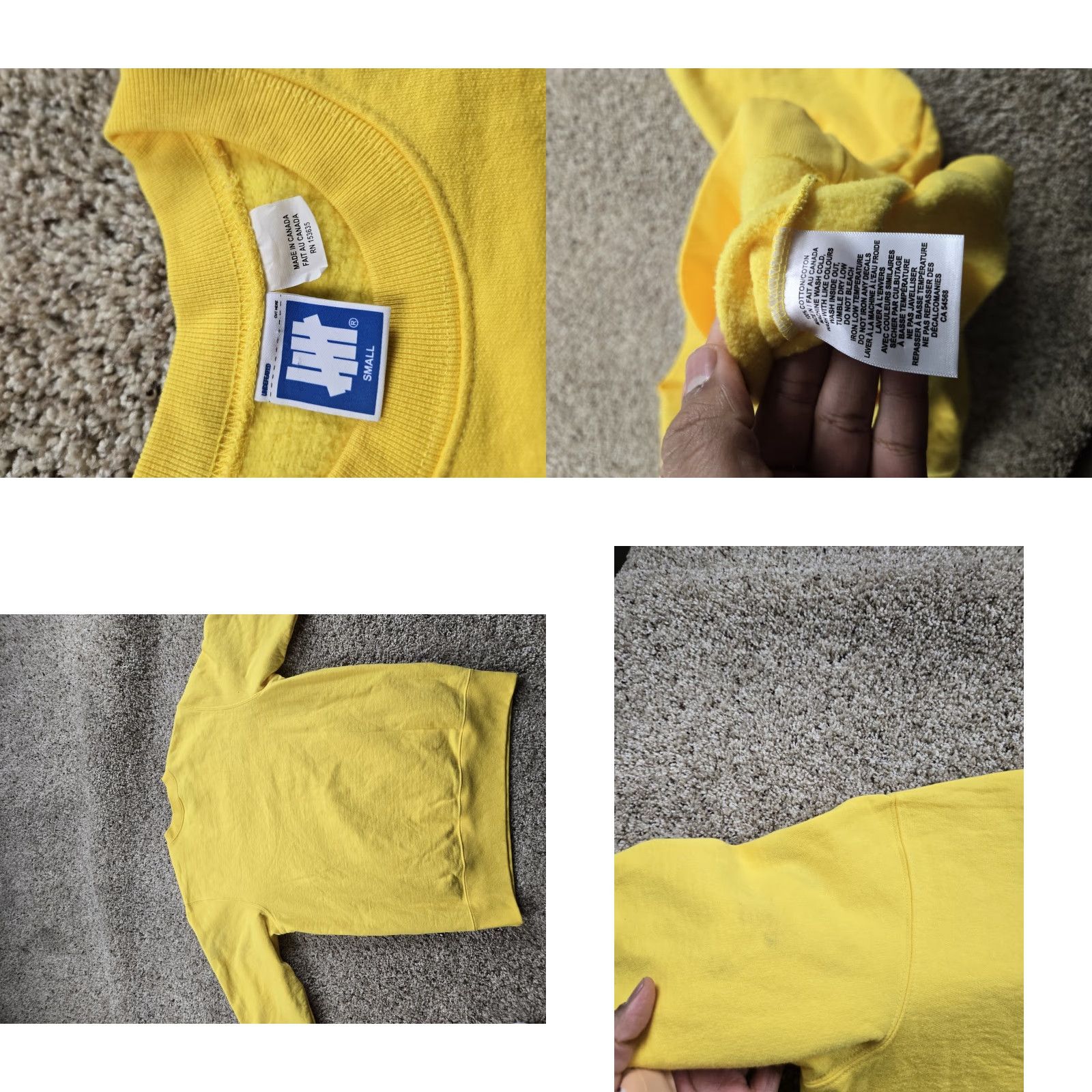 Undefeated VINTAGE Undefeated Sweatshirt Mens Small Yellow Crewneck Pullover Cotton Canada Made Size US S / EU 44-46 / 1 - 8 Thumbnail