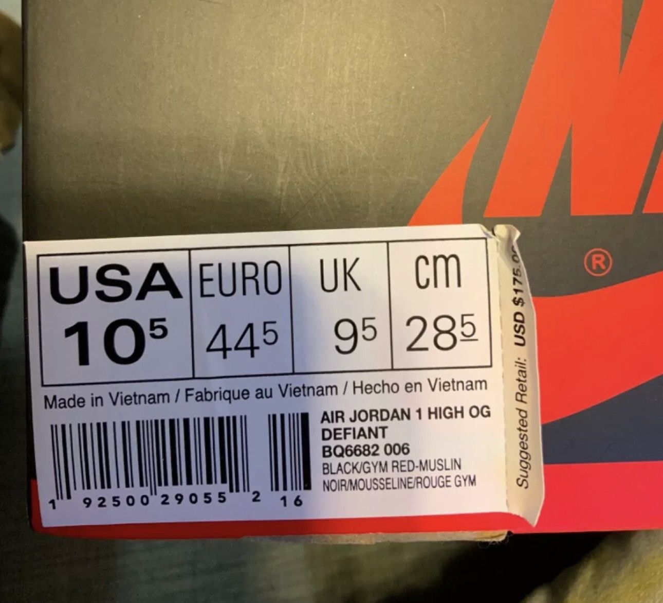 Jordan Brand × Nike Jordan 1 Retro High OG Defiant size 10.5 Size US 10.5 / EU 43-44 - 10 Thumbnail