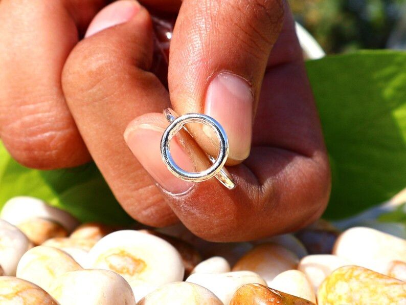 Handmade Open Circle Round Ring, 925 Silver Ring, Handmade Gift idea Size ONE SIZE - 6 Thumbnail