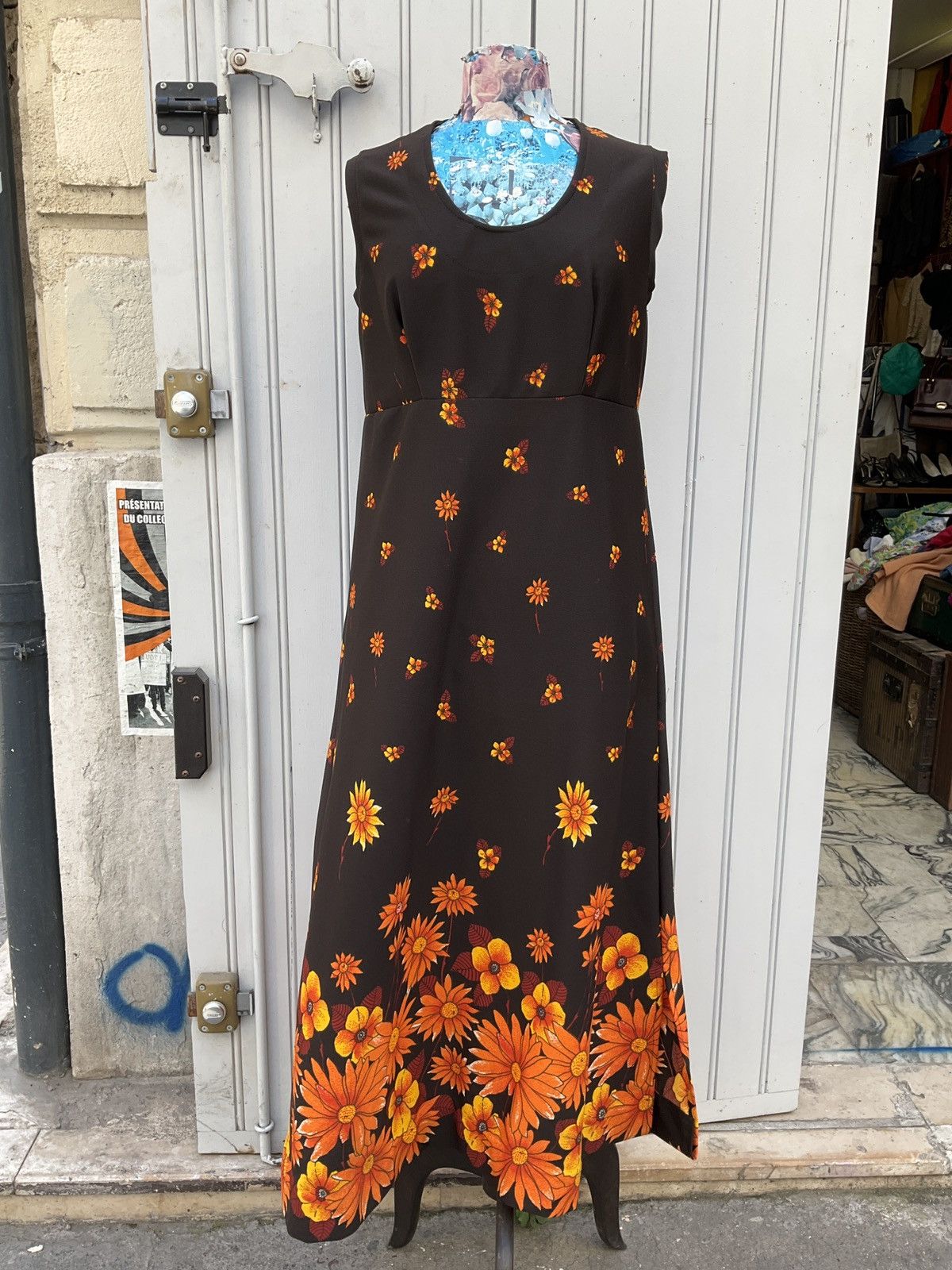 Vintage Authentic 70's vintage maxi dress Size L / US 10 / IT 46 - 1 Thumbnail