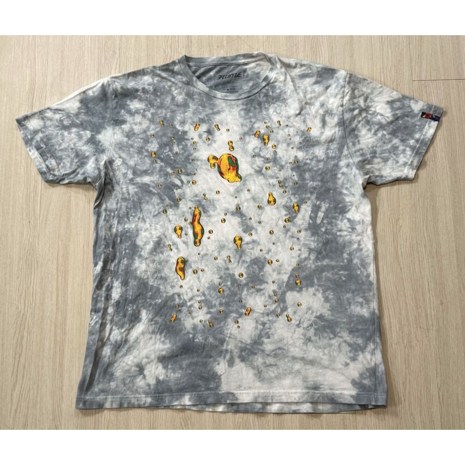 Vintage Flume Hi This Is Flume Gold Drops Tie Dye Tour Shirt XL EDM DJ EDC Electronic IDM Men Short Sleeve Graphic Print Crew Neck Vintage No Size US XL / EU 56 / 4 - 2 Thumbnail