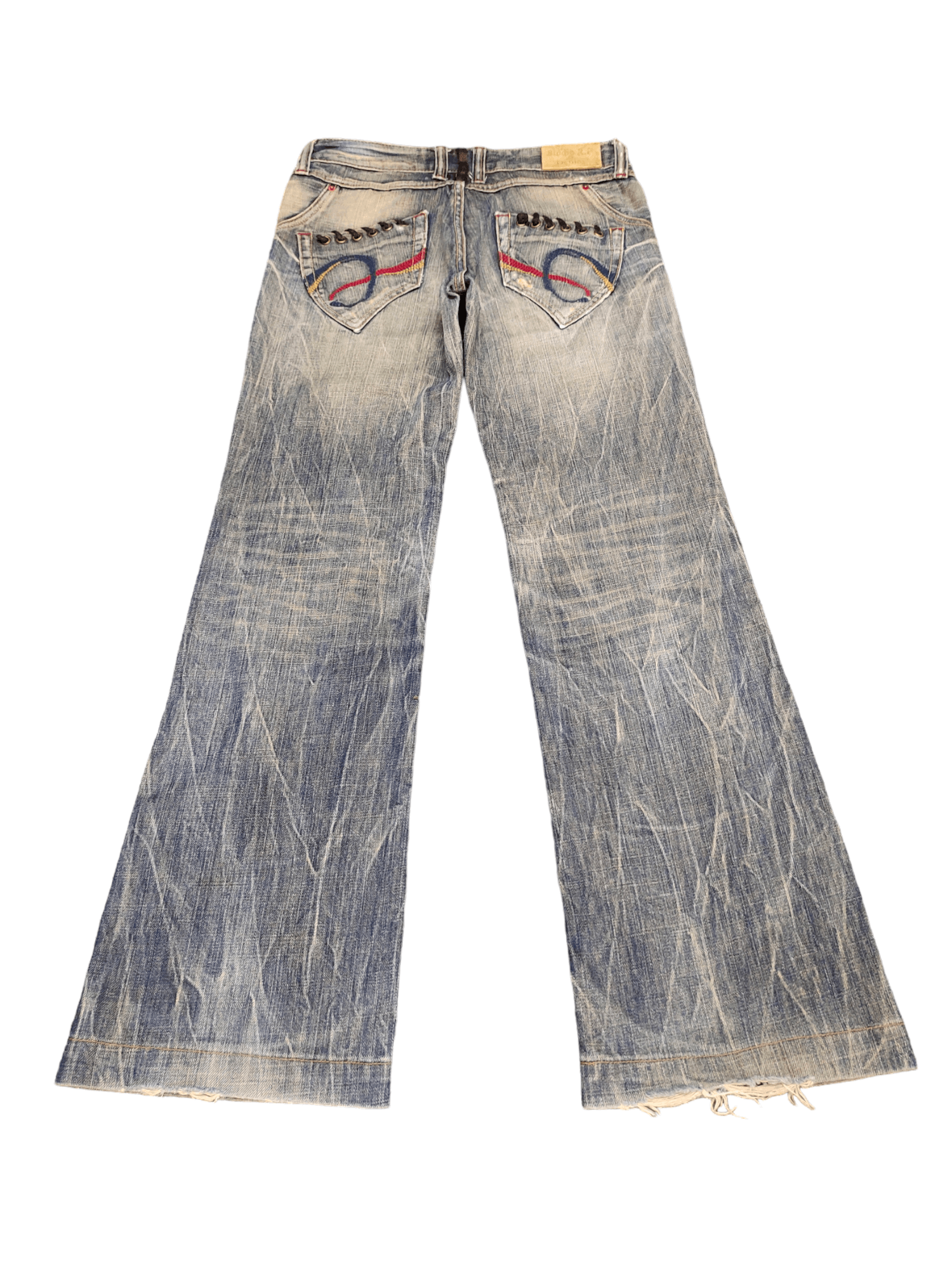 If Six Was Nine Flare Jeans Studio RP Lace Pocket Faded Bootcut Jpg Style Size US 27 - 11 Thumbnail