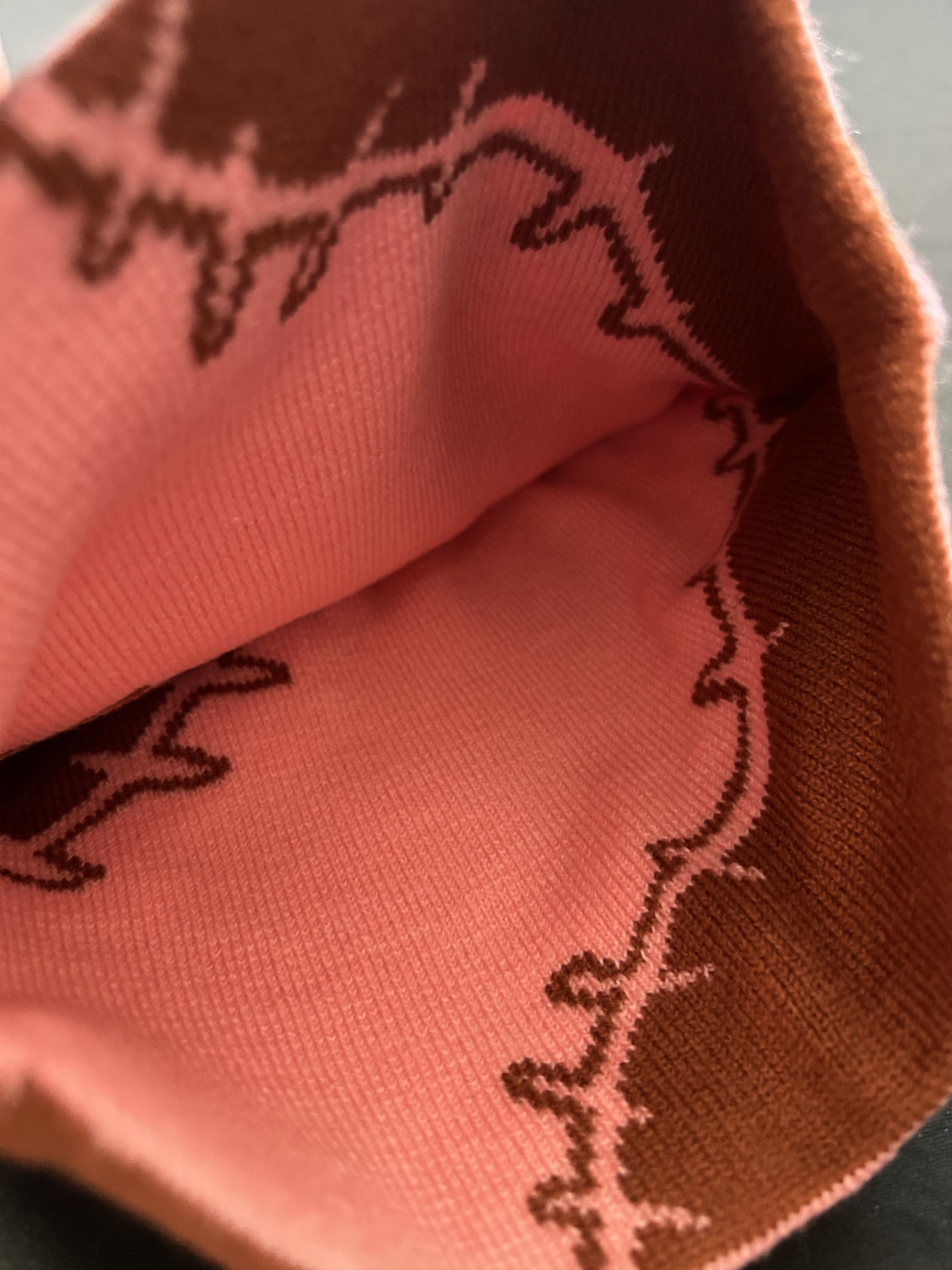 Japanese Brand Deadstock Stitch Graphic No Cuff Pink Beanie Hat OS Size ONE SIZE - 6 Thumbnail