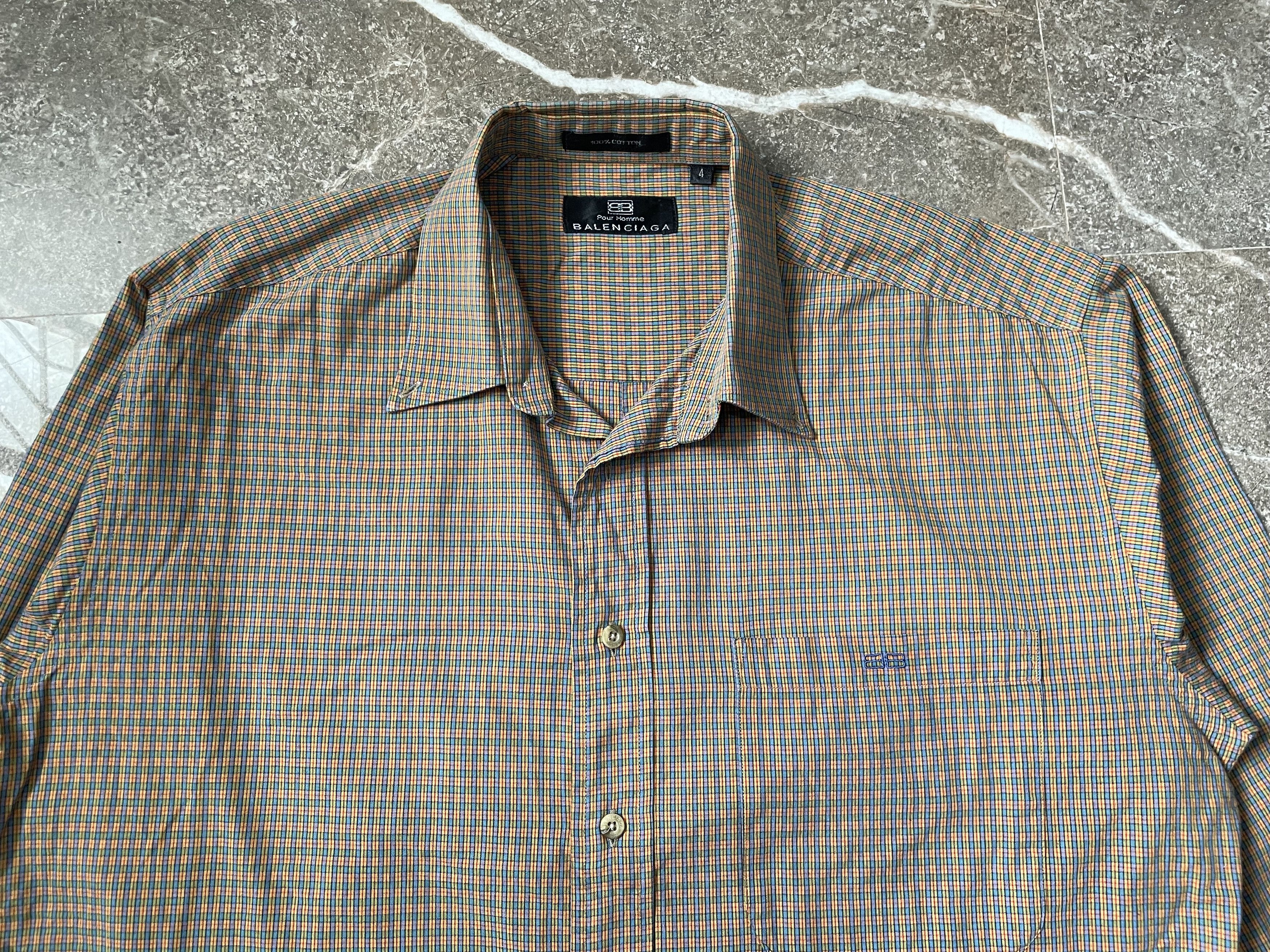 Balenciaga Vintage Balenciaga - Bb Logo - Button Up Long sleeve Size US XL / EU 56 / 4 - 2 Thumbnail
