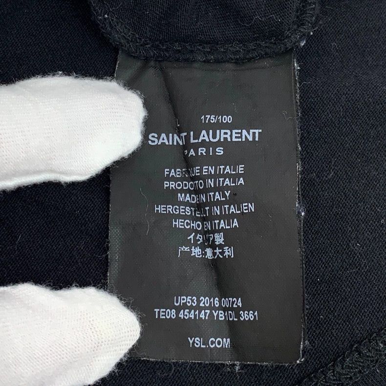 Saint Laurent Paris Saint Laurent Paris Black shark printed cotton round neck Size L / US 10 / IT 46 - 7 Thumbnail