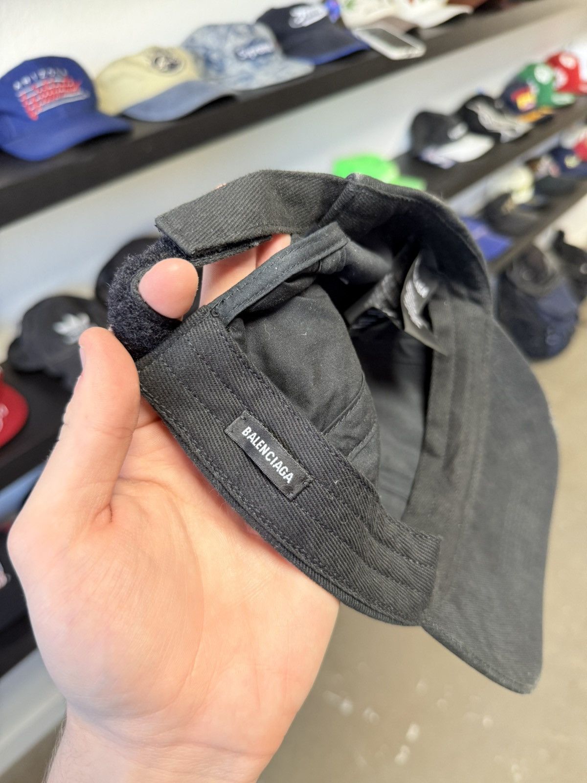 Balenciaga Balenciaga Crew Black Distressed Hat Size ONE SIZE - 5 Thumbnail