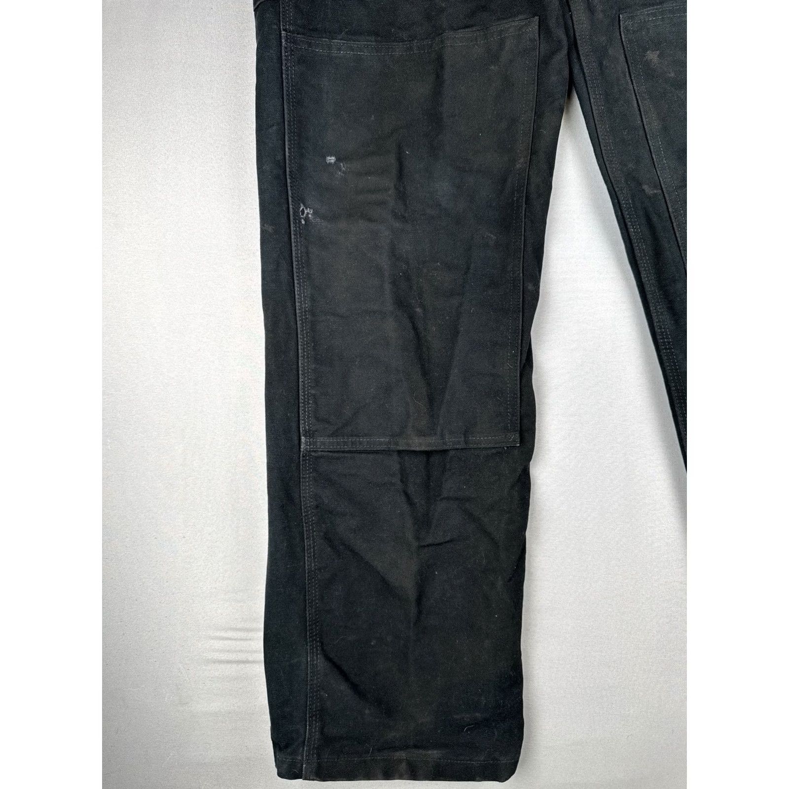 Carhartt Carhartt Reworked Double Knee Pants 33x33 - Black Canvas Workwear Distressed 90s USA Mens Carpenter Size US 32 / EU 48 - 3 Thumbnail