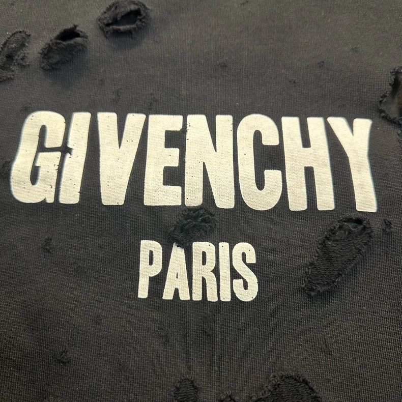 Givenchy Givenchy Black Destroyed Style Sweatshirt / M Size US M / EU 48-50 / 2 - 2 Thumbnail