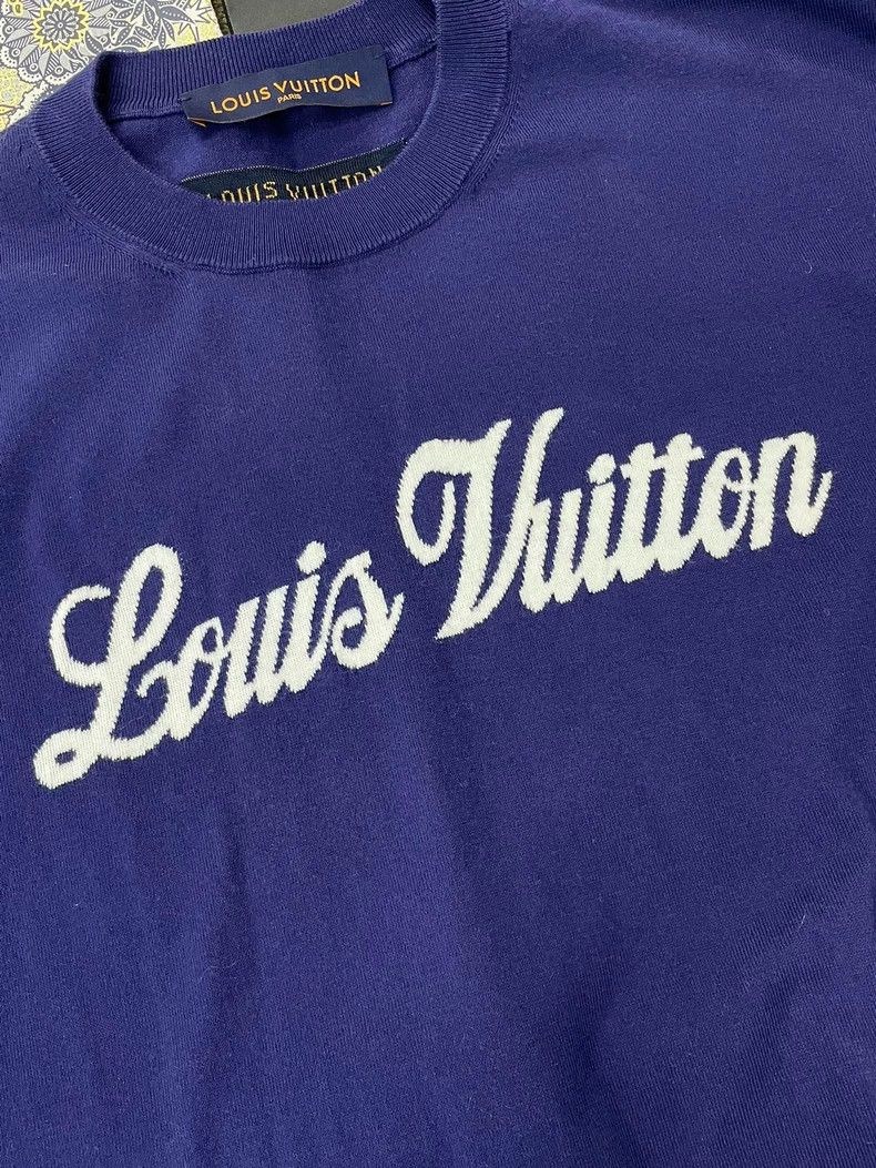 Louis Vuitton Louis Vuitton Blue printed knitted short sleeves Size US M / EU 48-50 / 2 - 3 Thumbnail