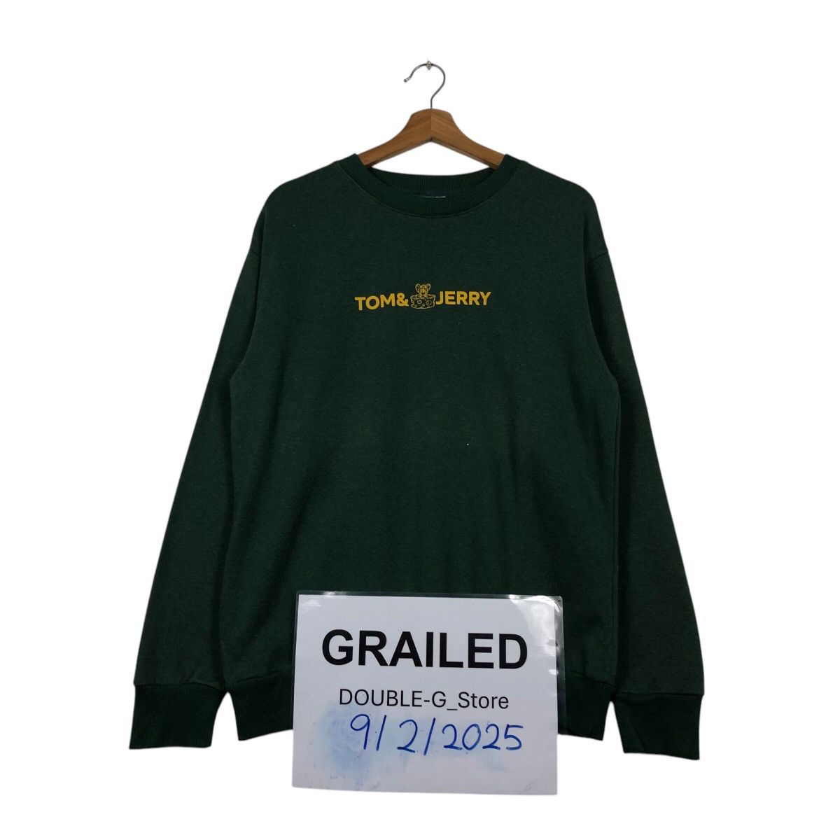 Cartoon Network 📌Rich Green Vintage Sweatshirt Cartoon Tom & Jerry Big Logo Size US M / EU 48-50 / 2 - 1 Thumbnail