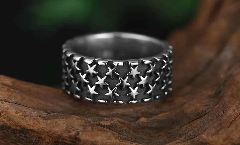 Jewelry Vintage Star Finger Biker Rings Size ONE SIZE - 1 Thumbnail