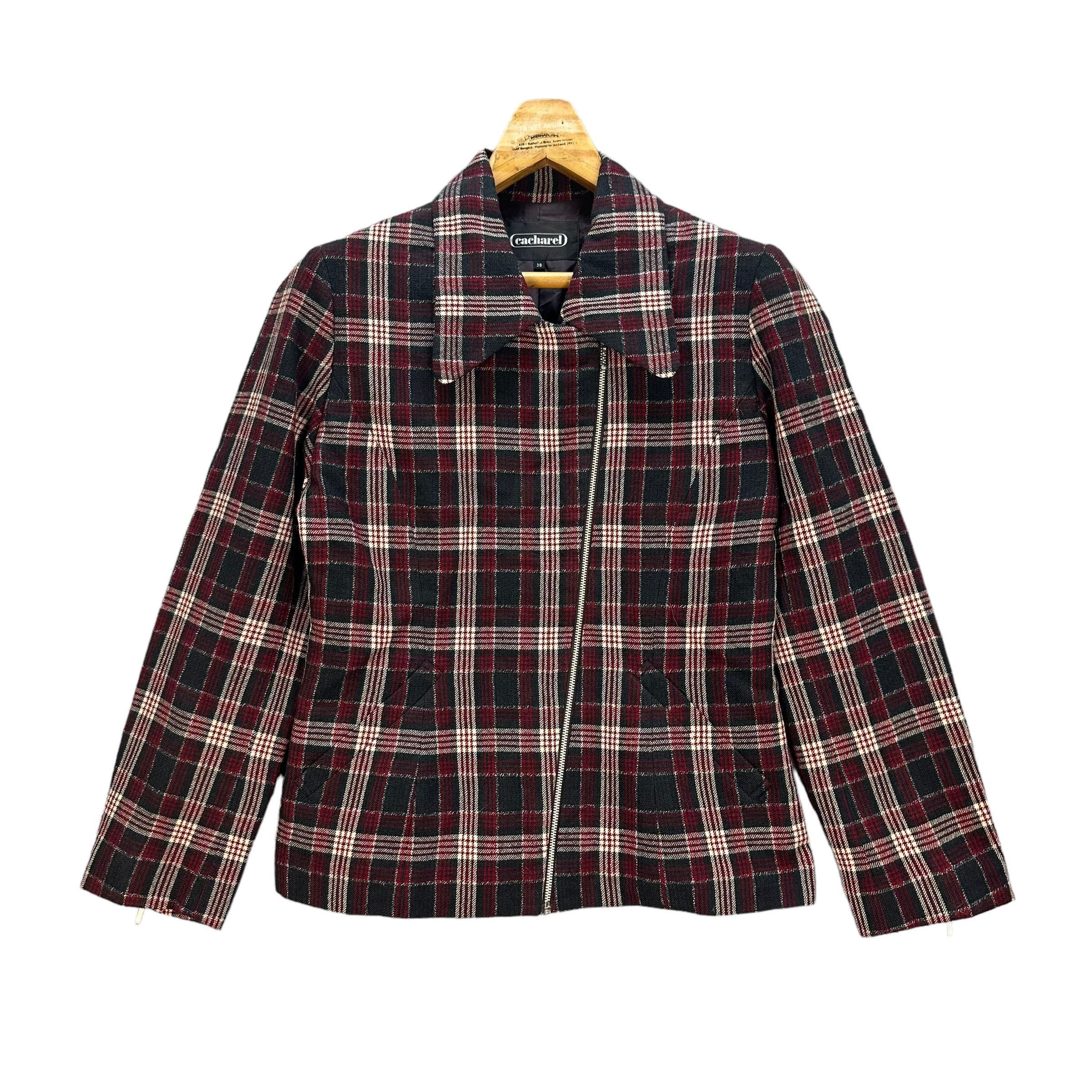 Cacharel CACHAREL TARTAN ASYMMETRICAL JACKET #7837-181 Size S / US 4 / IT 40 - 1 Thumbnail