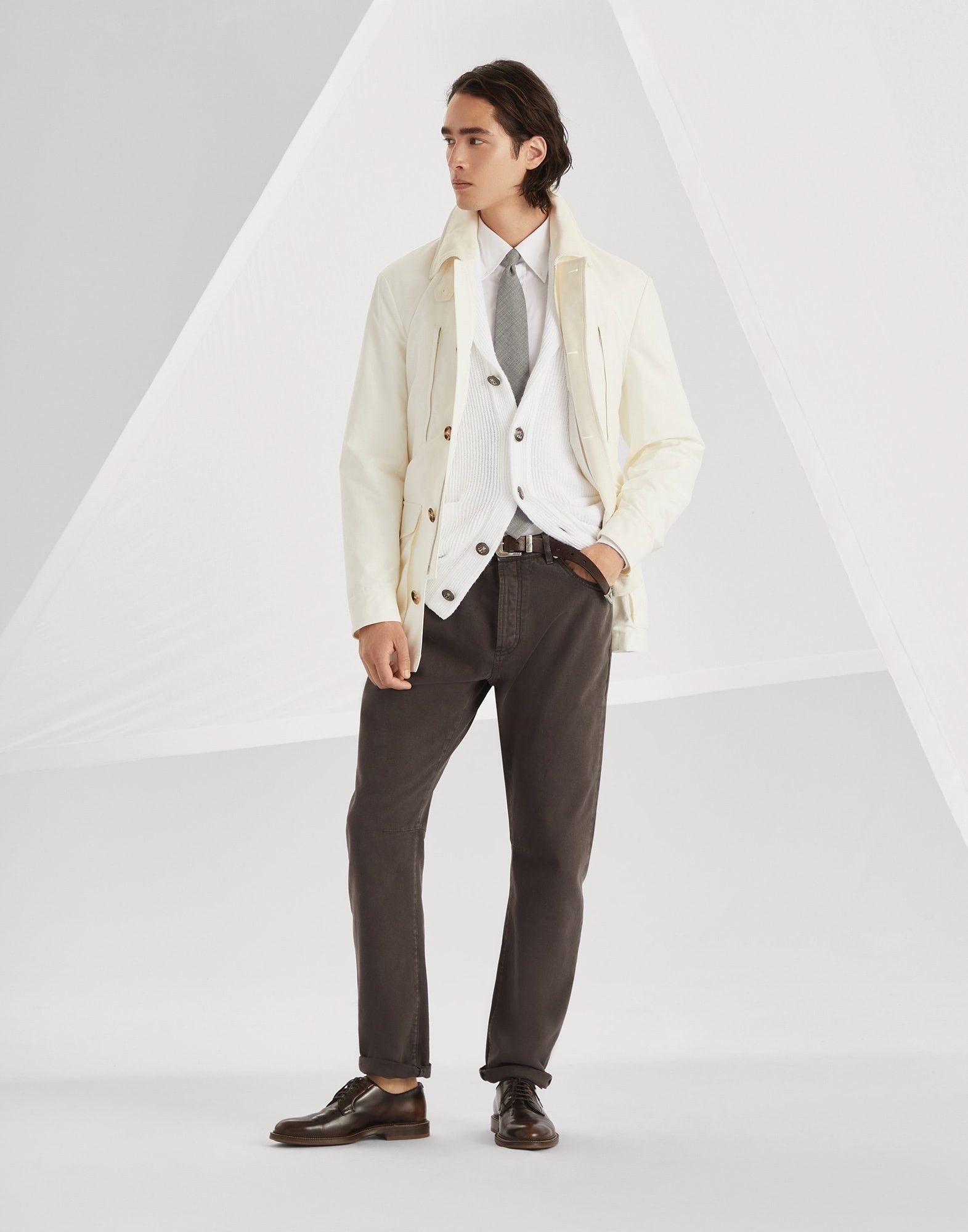 Brunello Cucinelli o1w1db10326 Cardigan in White Size US XXL / EU 58 / 5 - 4 Thumbnail