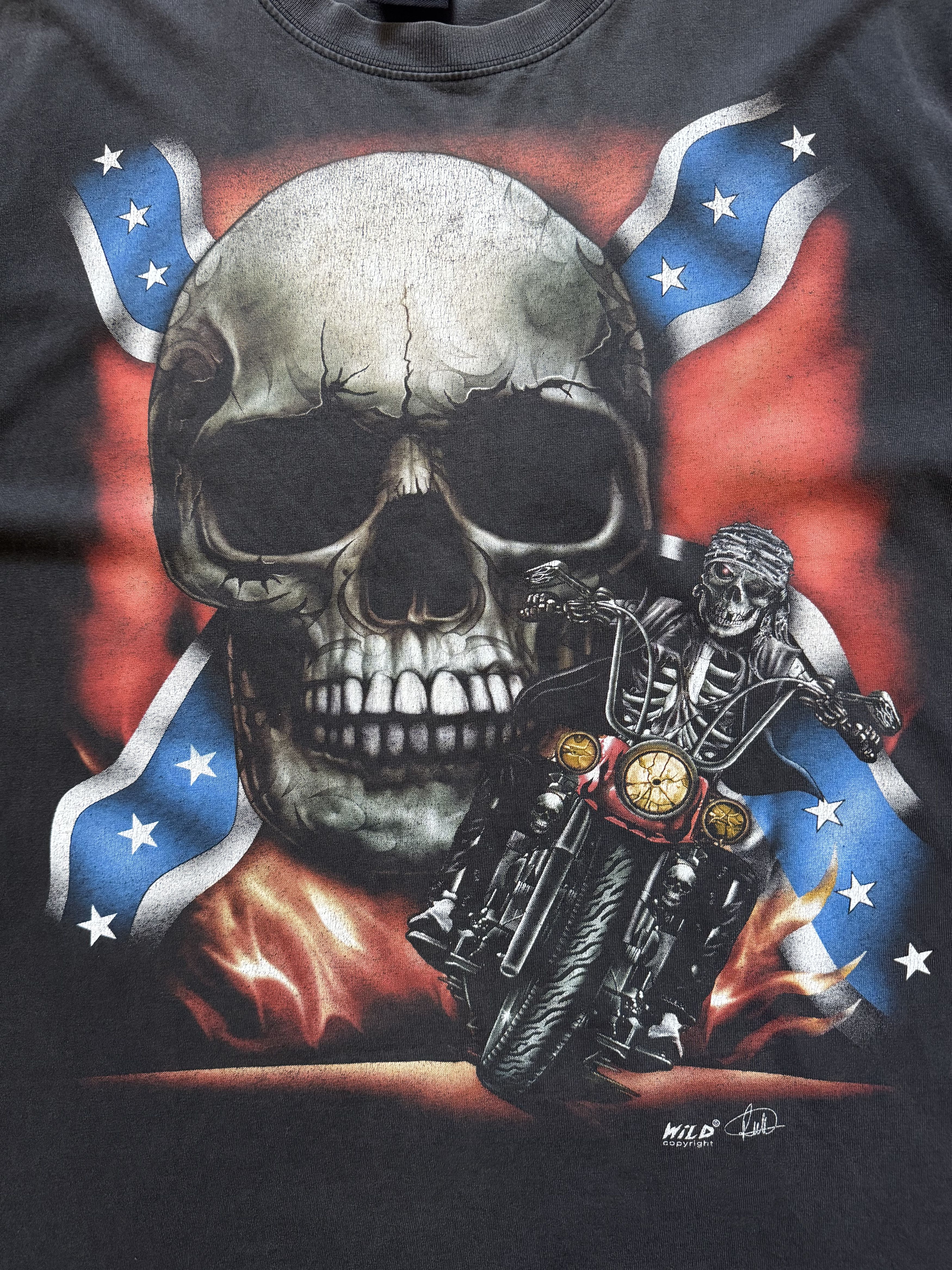Vintage Vintage Y2K Harley Style AOP Skull Biker Tee Large Size US L / EU 52-54 / 3 - 4 Thumbnail