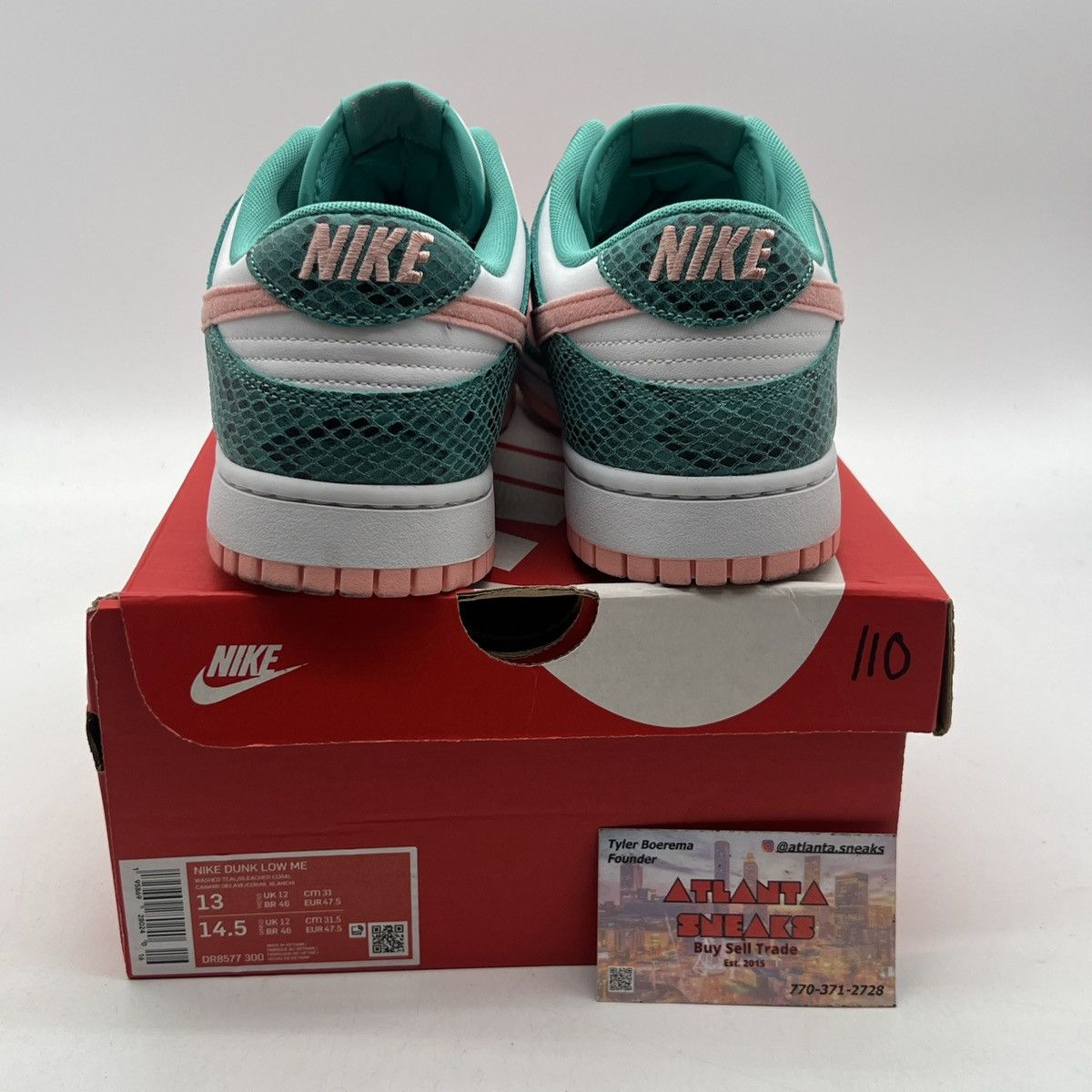 Nike Nike dunk low washed teal snakeskin Size US 13 / EU 46 - 3 Thumbnail
