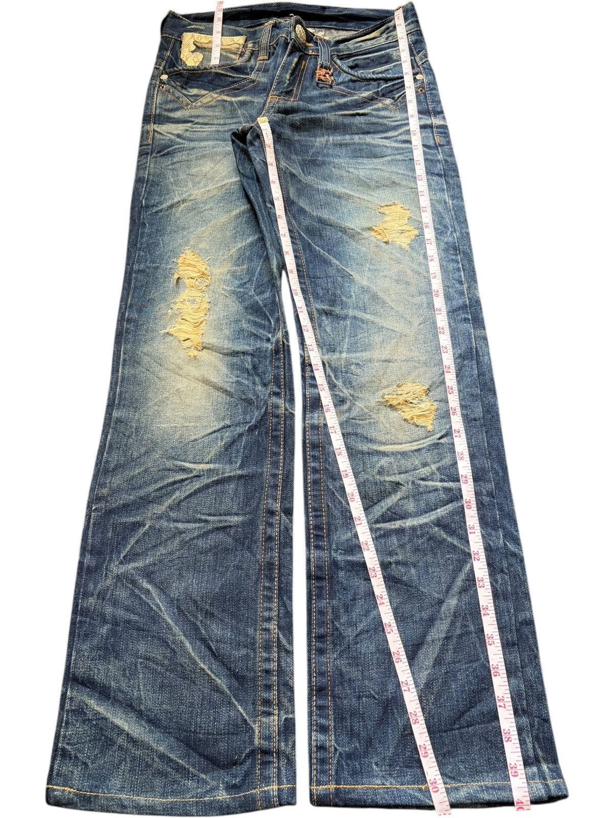 If Six Was Nine Vintage Red Pepper Double Wings Heart Distressed Jeans Size 29" - 7 Thumbnail