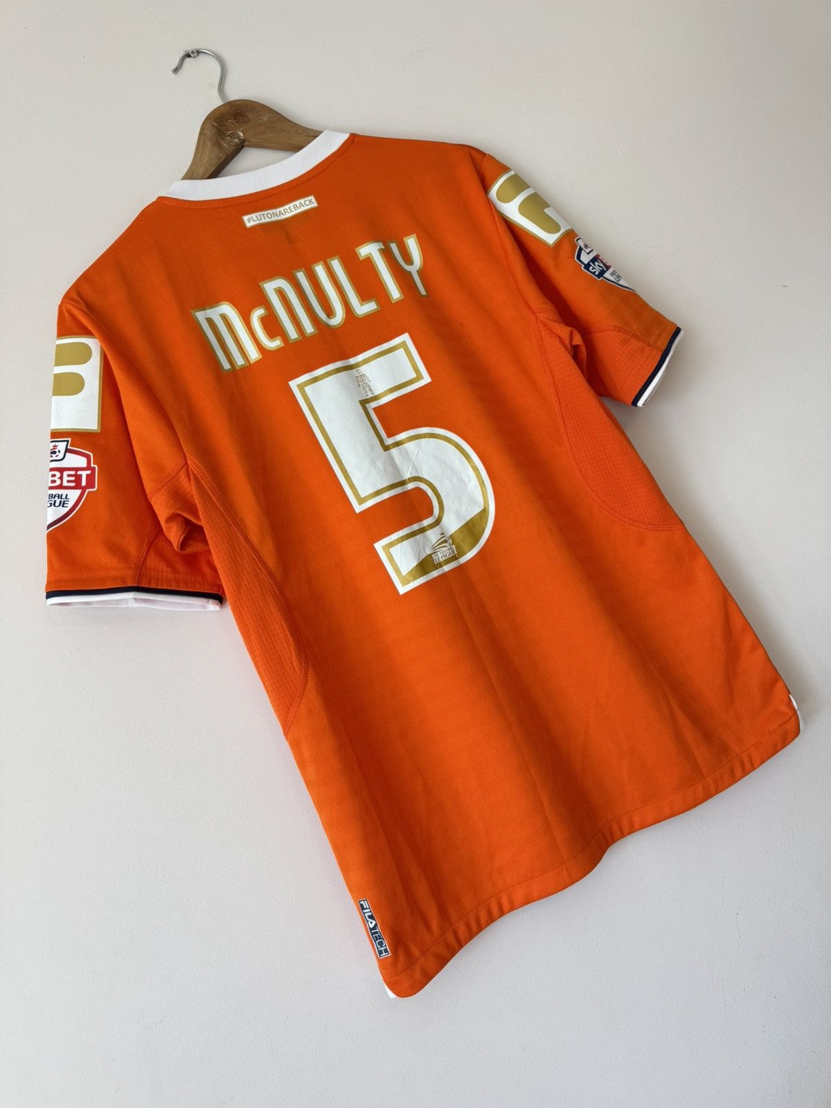 Fila McNulty #5 Luton Town 2014-2015 Home Soccer Jersey Shirt Kit Size US M / EU 48-50 / 2 - 6 Thumbnail