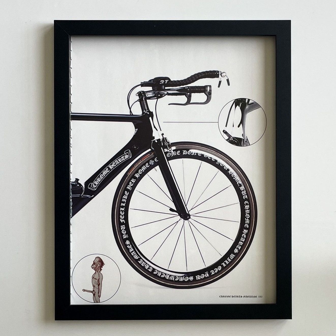 Chrome Hearts black bike frontside photo Poster framed 9x11