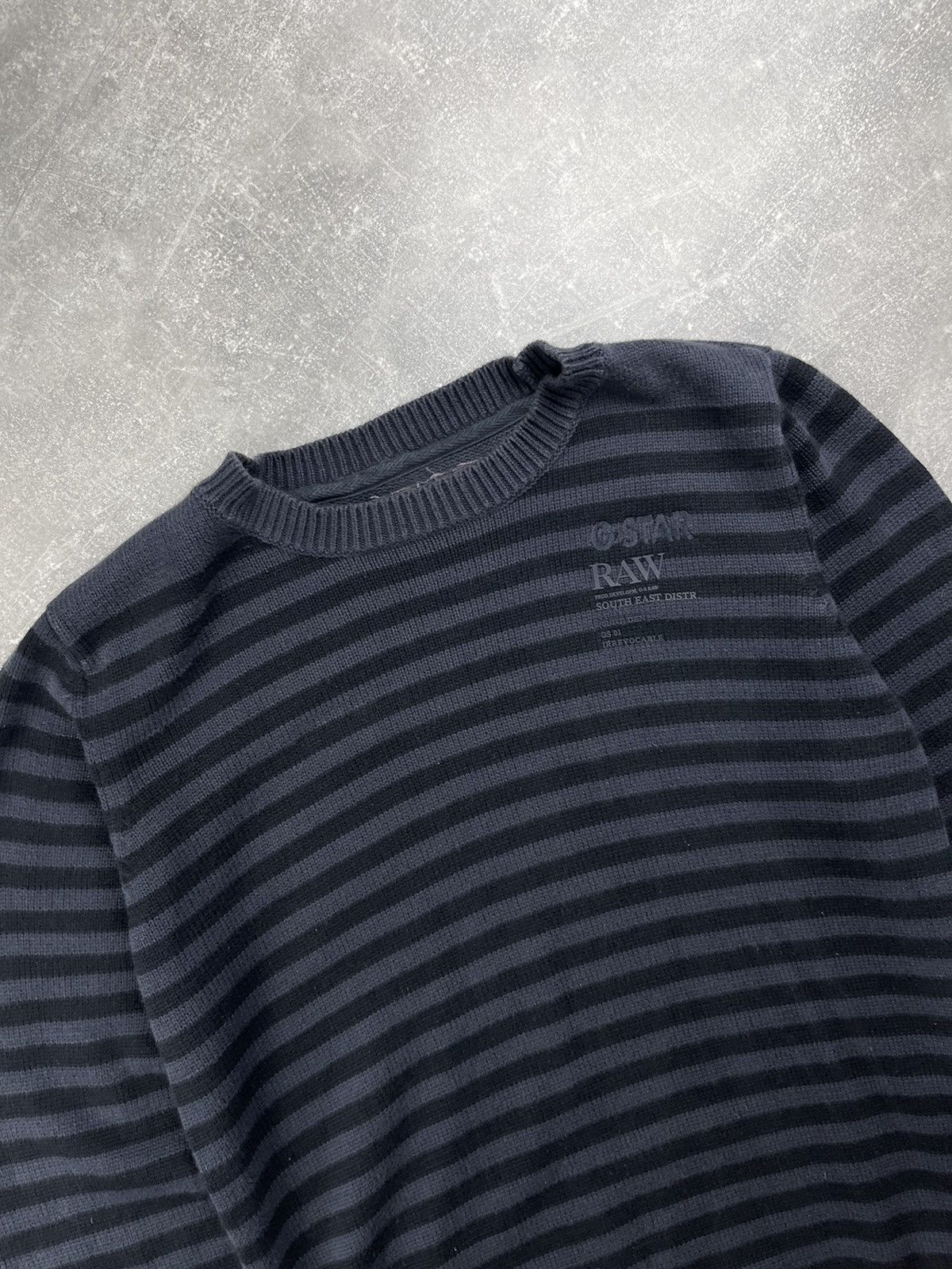 G-Star G Star RAW Vintage Striped Y2K Knit Sweater Black Gray Size US L / EU 52-54 / 3 - 5 Thumbnail