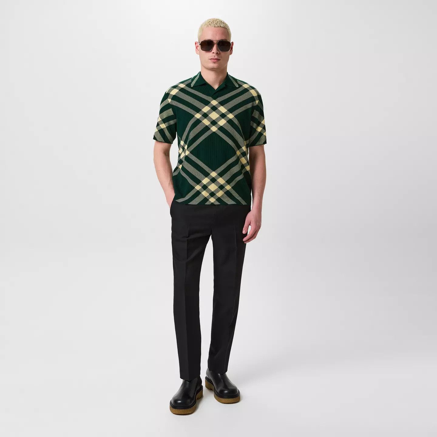 Burberry o1g2r1mq0426 Check Wool Blend Polo Shirt in Multicolor Size US M / EU 48-50 / 2 - 5 Thumbnail