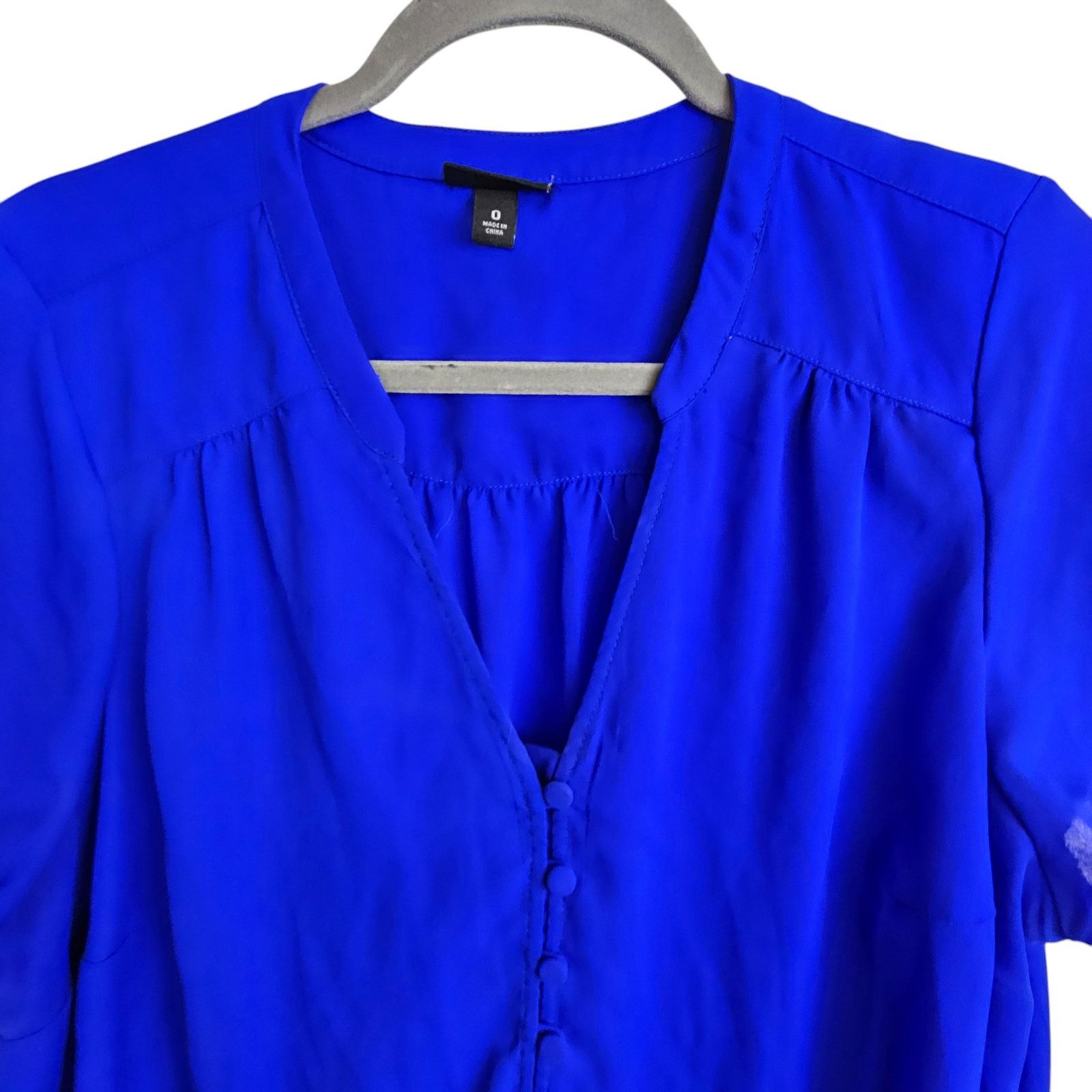 Corridor Torrid Womens Button Front Blouse Size 0X Cobalt Career Corp Size XL / US 12-14 / IT 48-50 - 2 Thumbnail