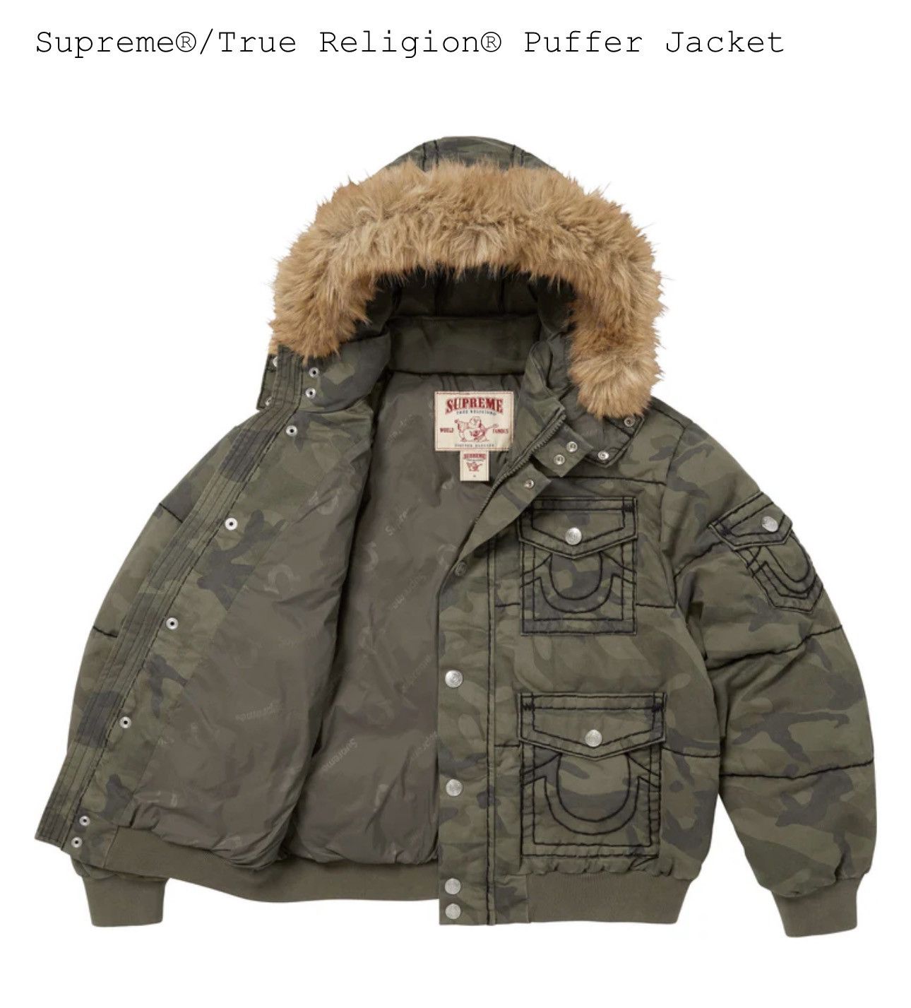 Supreme × True Religion Supreme®/True Religion® Puffer Jacket Size US L / EU 52-54 / 3 - 3 Thumbnail
