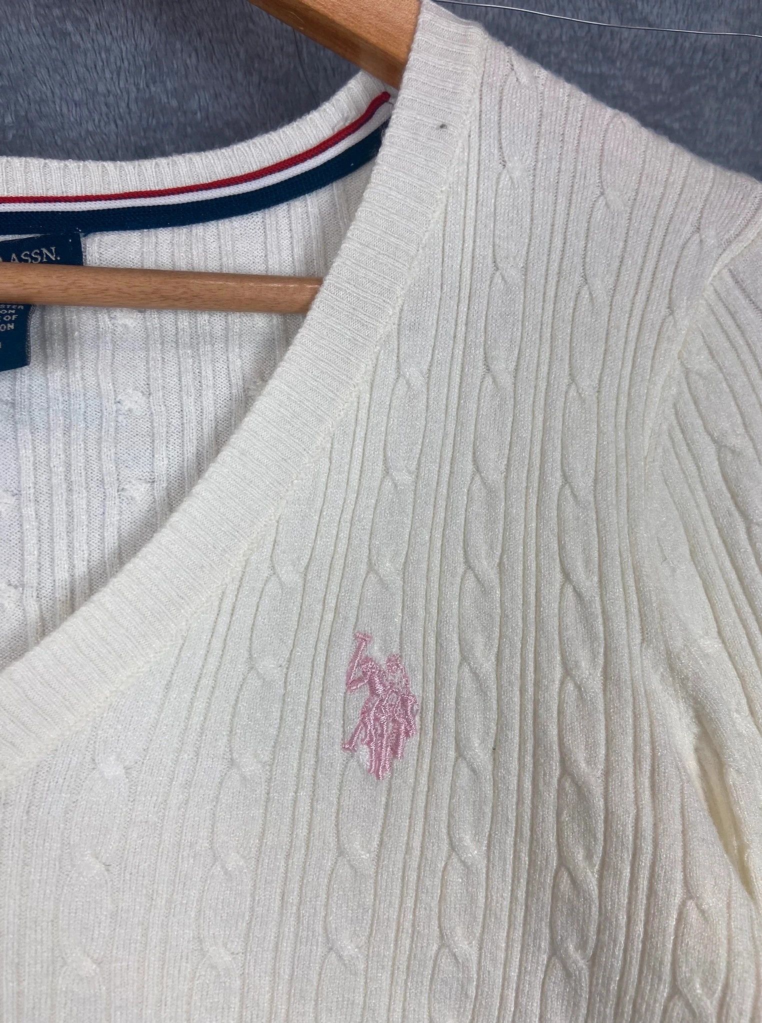 U.S. Polo Assn. Cream U.S. Polo sweater cable knit S Size L / US 10 / IT 46 - 2 Thumbnail