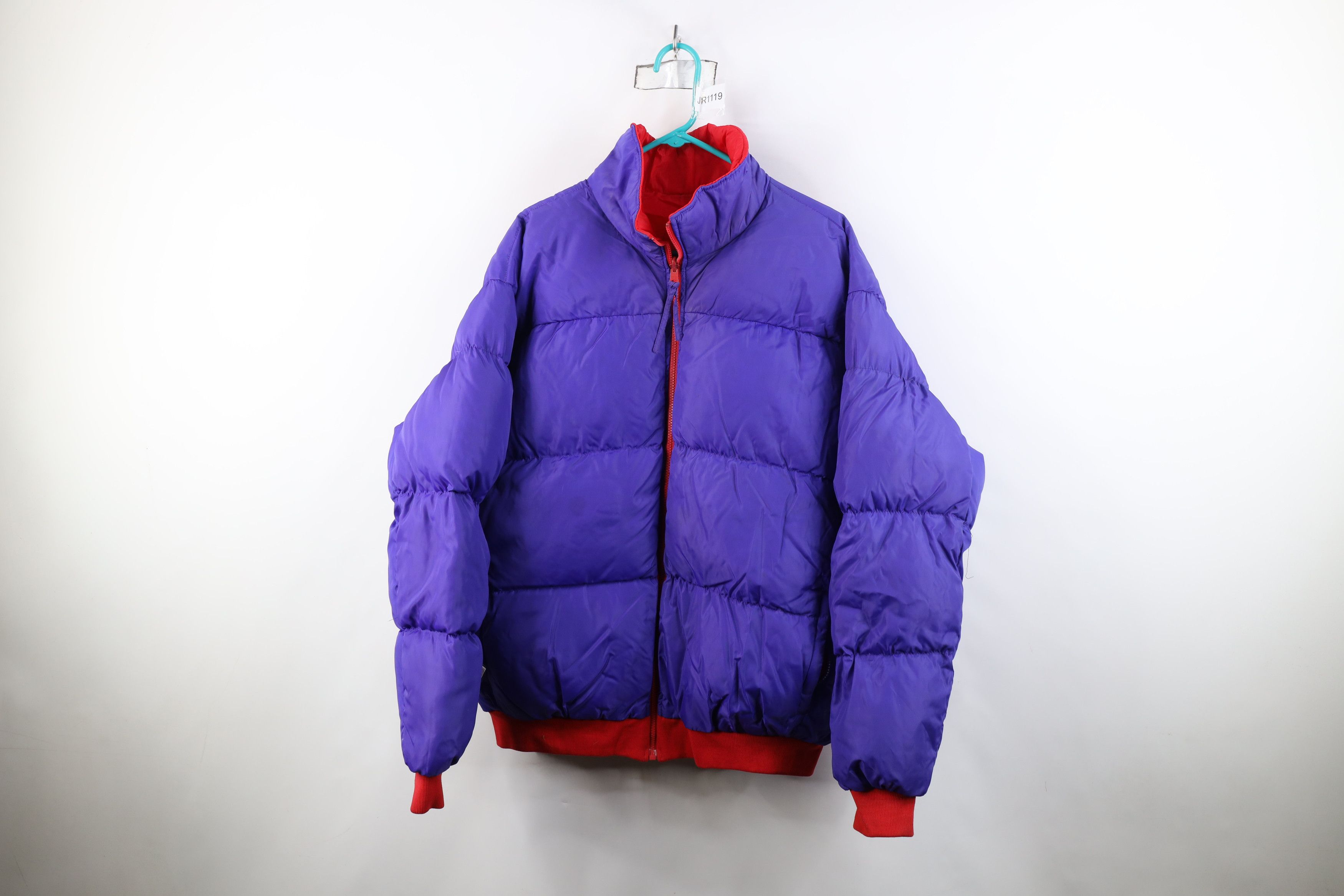 Vintage 90s Columbia Reversible Puffer Bomber Jacket Coat