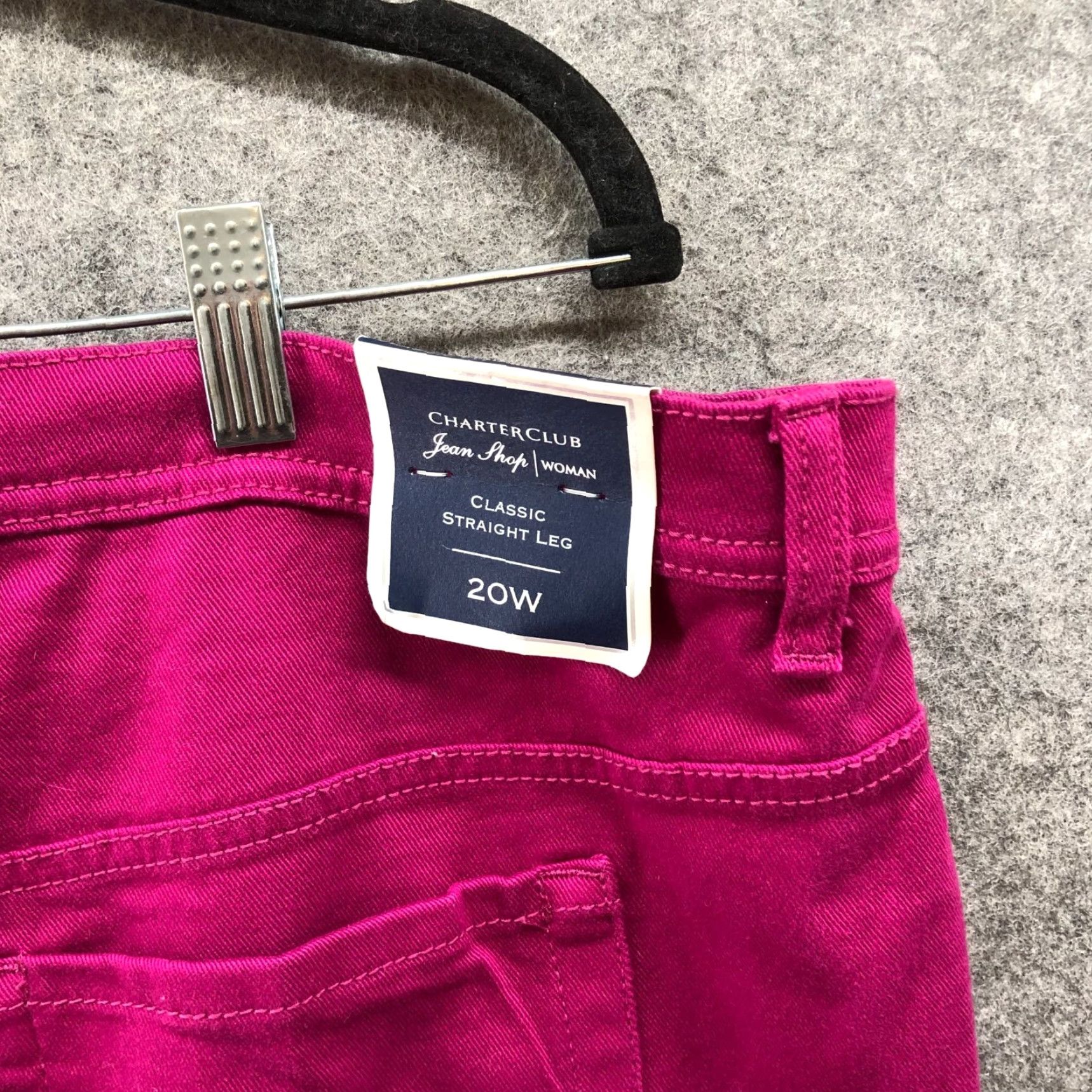 Charter Club Charter Club Jeans Ladies 20W Pink Slimming High Rise 5-Pocket Cotton Denim NWT Straight Leg Womens Jeans Size 42" / US 20 - 7 Thumbnail
