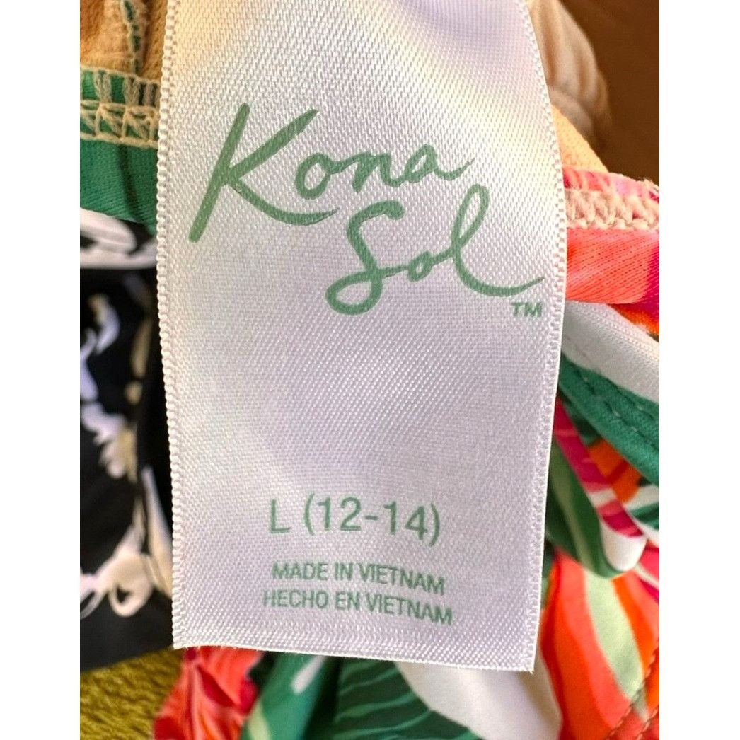 Designer Kona Sol Swimsuit Large 12 14 Tropical Floral One Piece Tumm Size L / US 10 / IT 46 - 12 Thumbnail