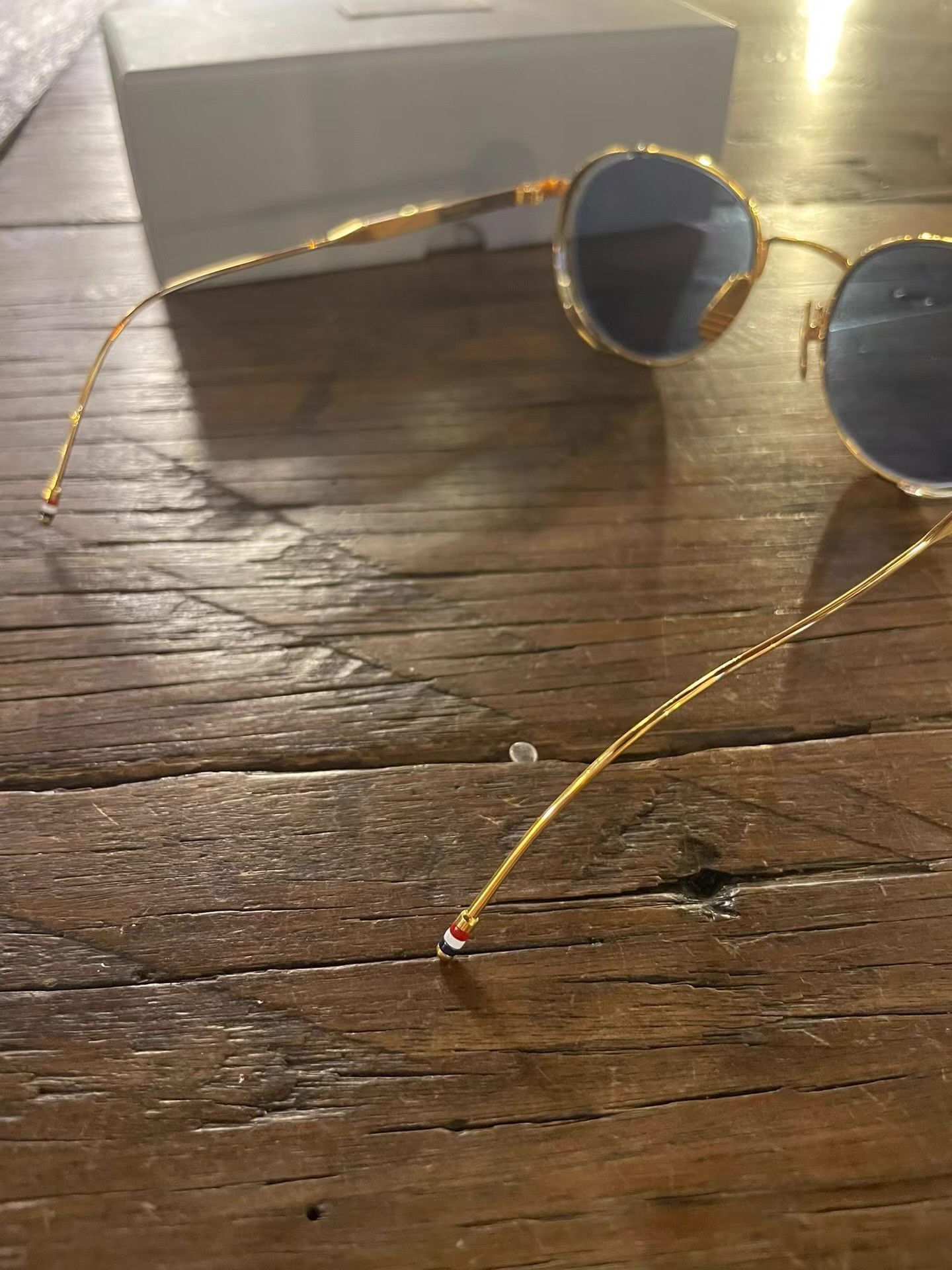 Thom Browne Thom Browne 18K gold plated frame navy blue enamel Ｑ25 Size ONE SIZE - 6 Thumbnail