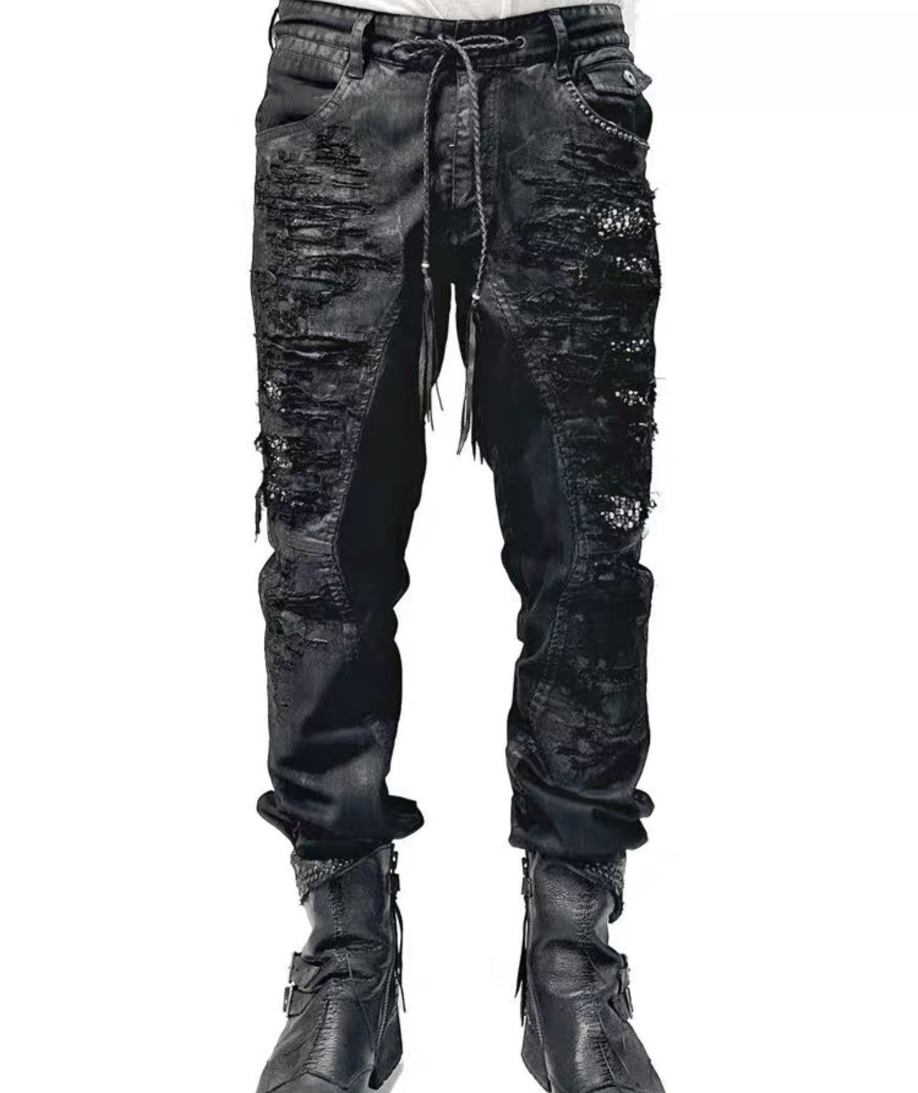 KMRii KMRii Coating Crush Stretch Twill Flare Pants Size US 30 / EU 46 - 5 Thumbnail