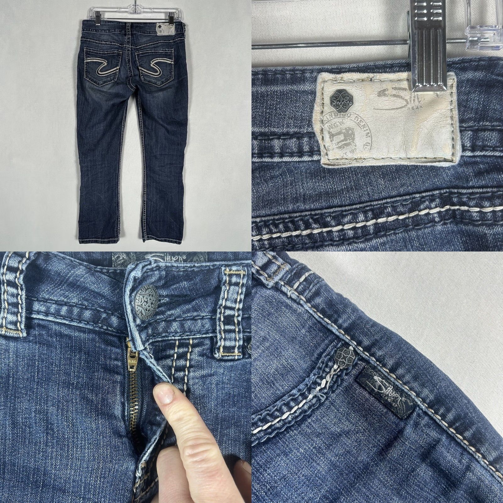 Silver Jeans Co. Silver Jeans Suki Capris Jeans Women's 28 Dark Blue Stretch Cotton Blend 5-Pocket Denim Capris Size 28" / US 6 / IT 42 - 8 Thumbnail