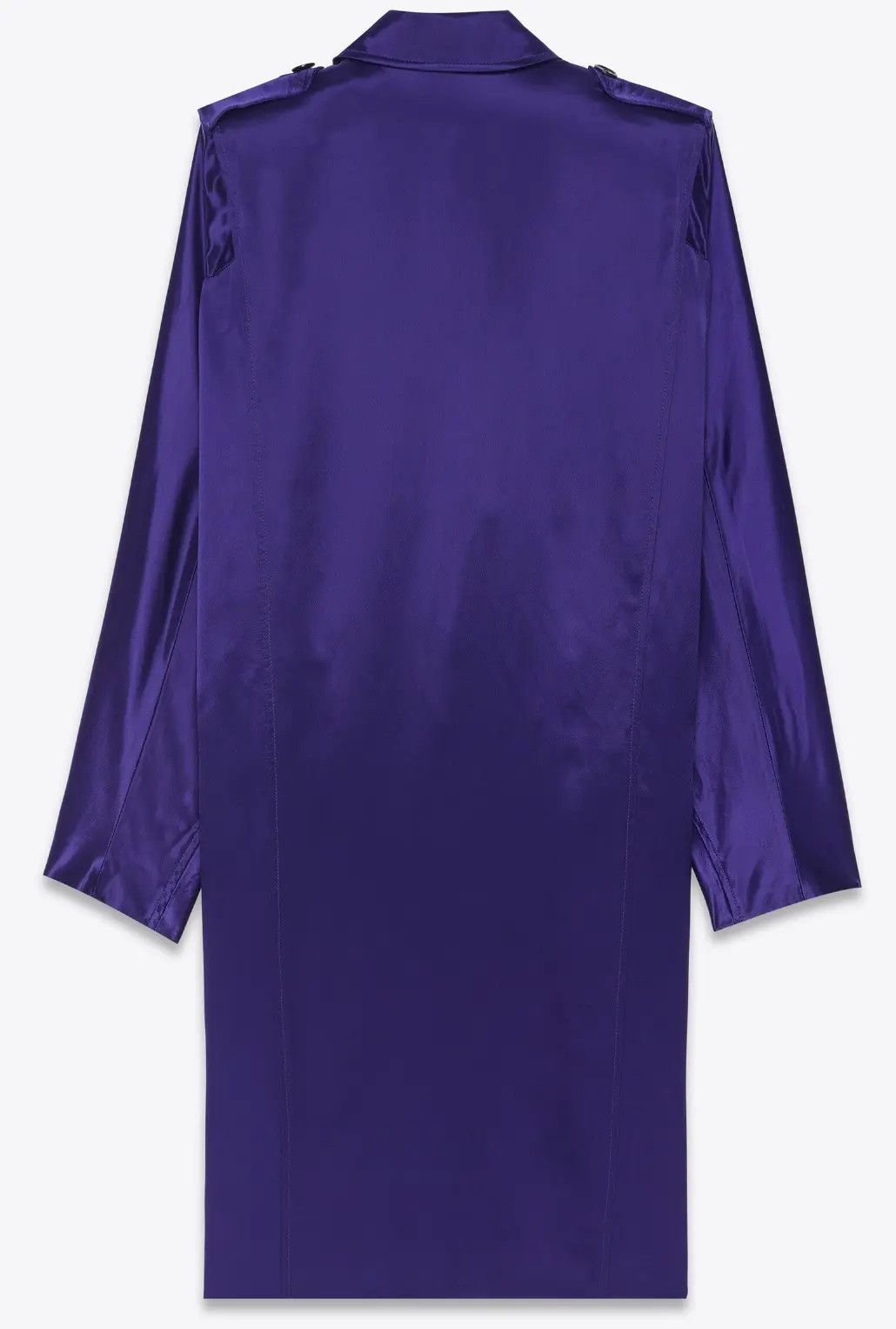 Saint Laurent Paris o1s1wg110724 Single-Breasted Coat in Satin in Blue Size US M / EU 48-50 / 2 - 2 Thumbnail