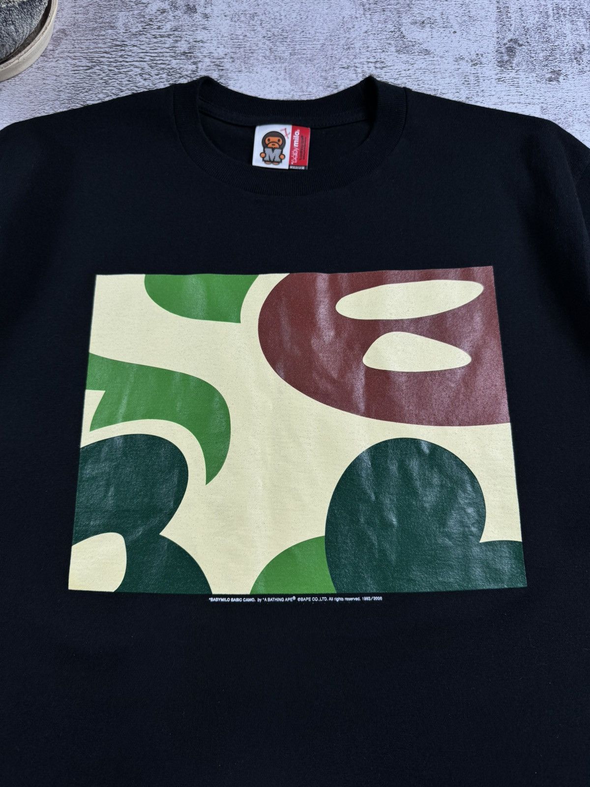 Bape Baby Milo by bathing ape 1993/2006 Hip Hop Camo T Shirt Tee Size US M / EU 48-50 / 2 - 7 Thumbnail