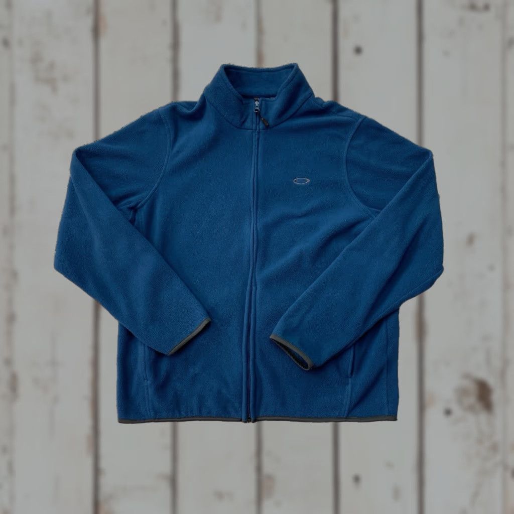 Oakley Oakley Y2K Zip Up Fleece Jacket Men’s Large Blue Logo Embroidered Full Zip Pockets All Seasons Outdoor 90s Mens Size US L / EU 52-54 / 3 - 1 Thumbnail